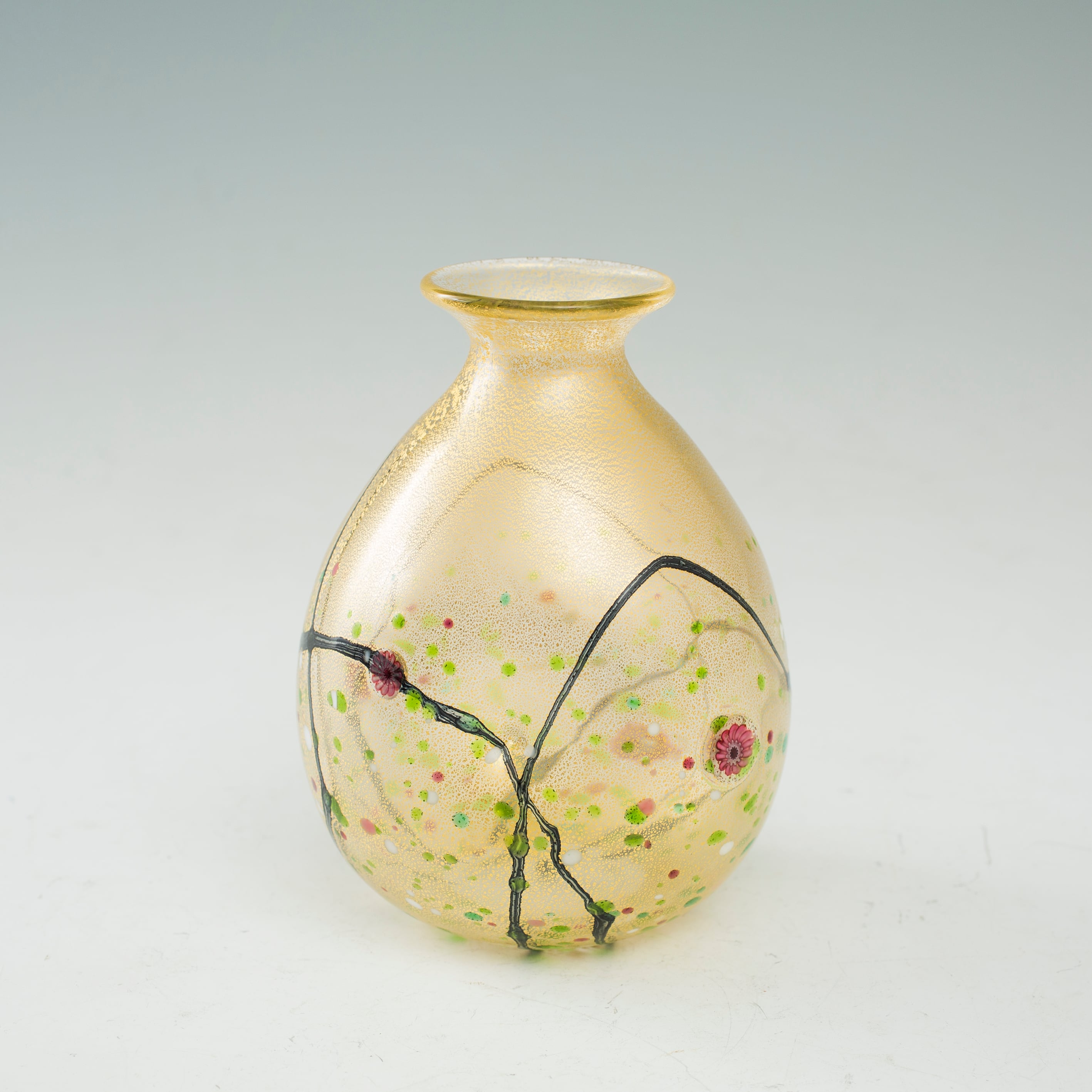 黒木国昭 金彩象嵌 酒器 光琳 徳利 盃 ペア セット ガラス 硝子 現代の