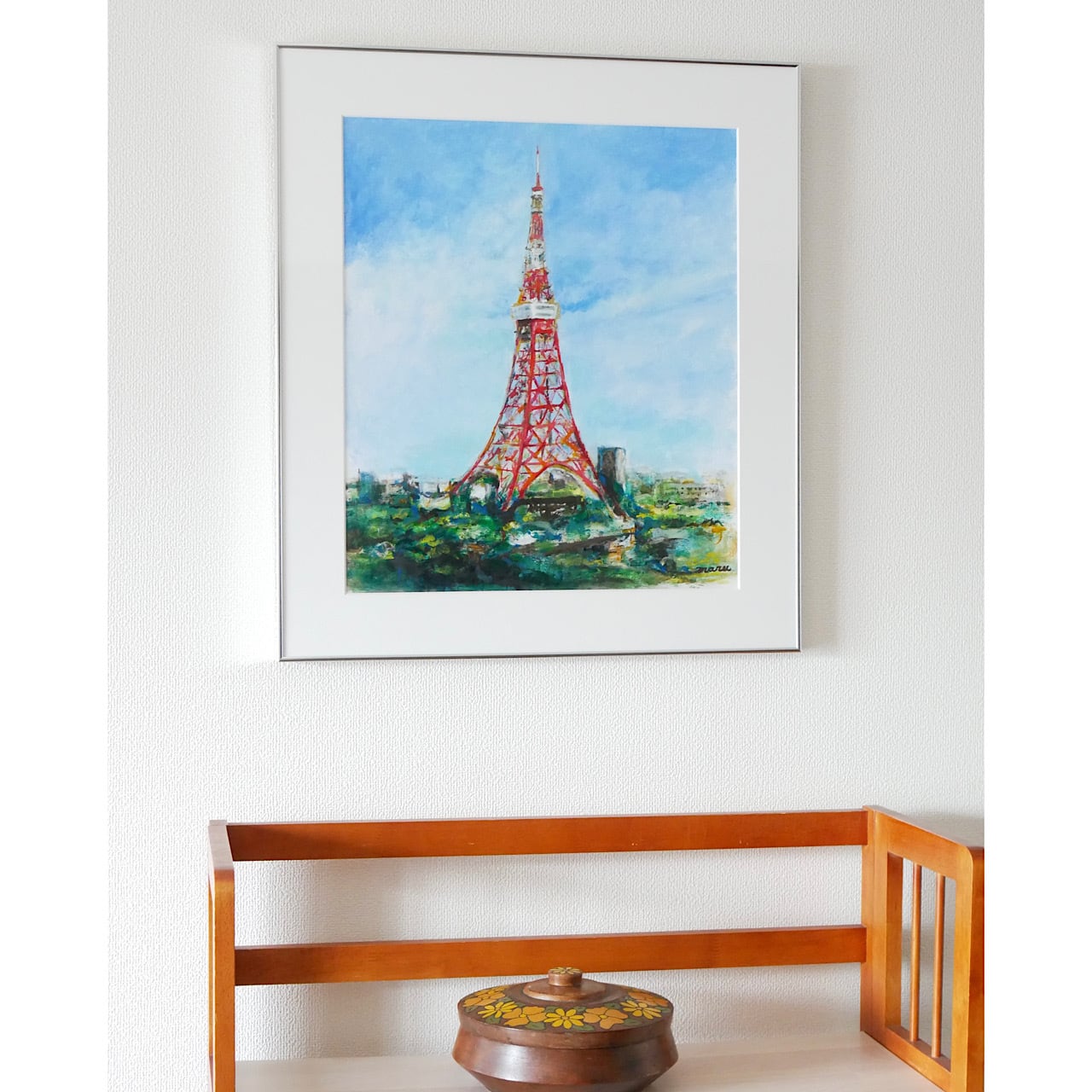 東京タワー 原画｜額入り・ラッピング無料（アート作品／絵画