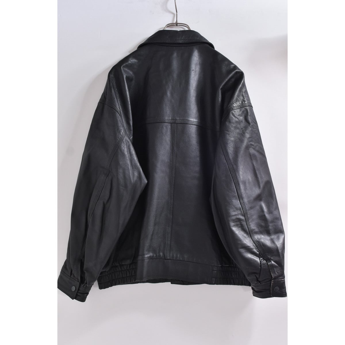 80～90s KAKUISHI Co.,Ltd ブラックレザー ブルゾン 本革 ジャンパー