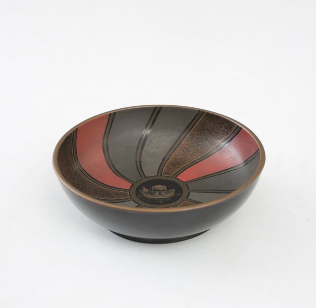 輪島塗 5枚 漆器 捻り文 捻子文 細金線 曳舟 蒔絵 塗皿 木皿 銘々皿 取