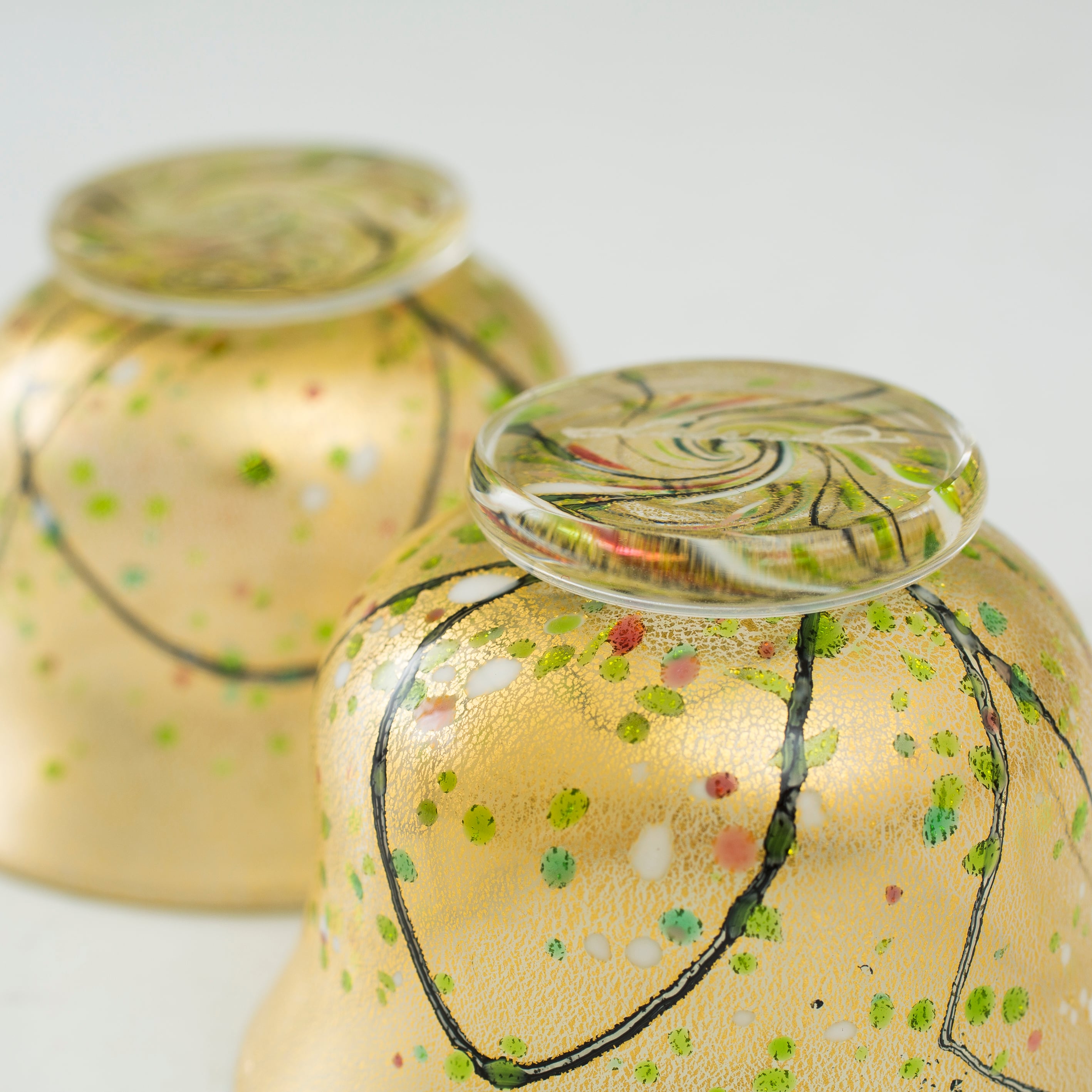 黒木国昭 金彩象嵌 酒器 光琳 徳利 盃 ペア セット ガラス 硝子 現代の