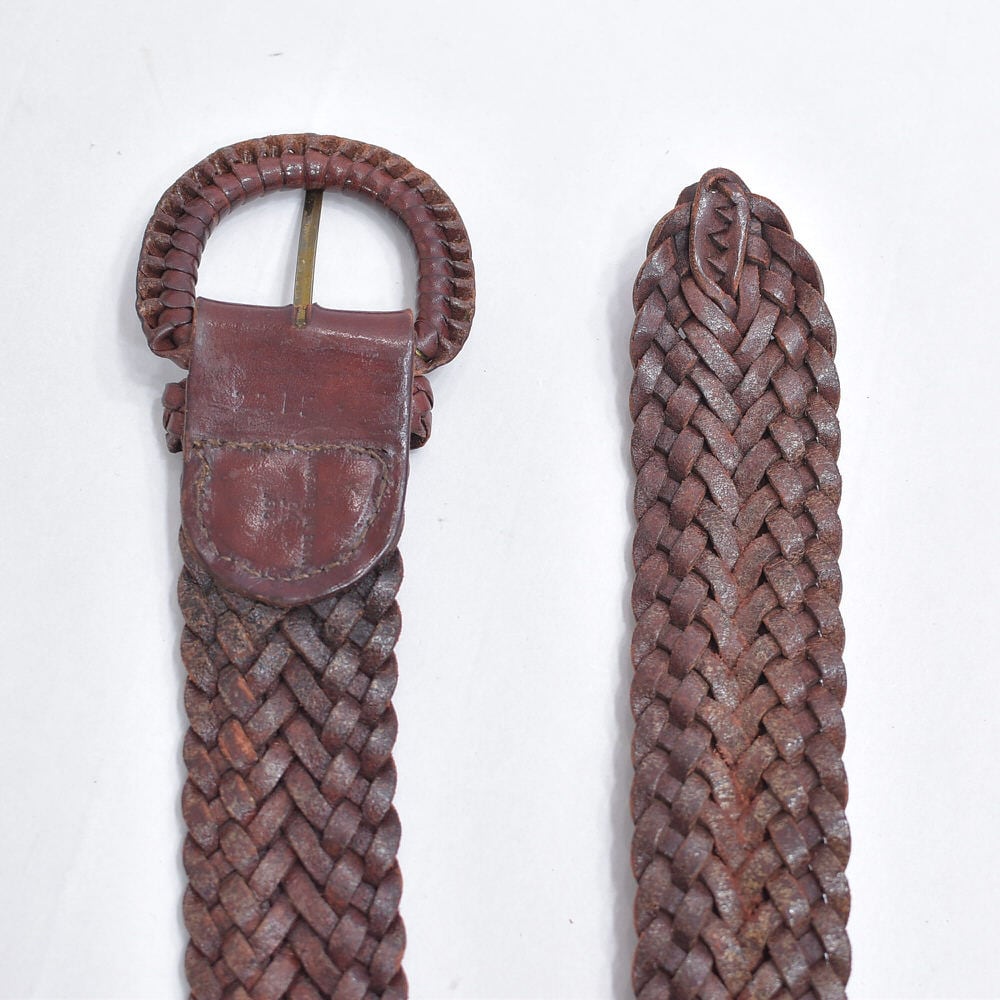 80～90s 英国製 Ralph Lauren ラルフローレン レザーメッシュベルト 本