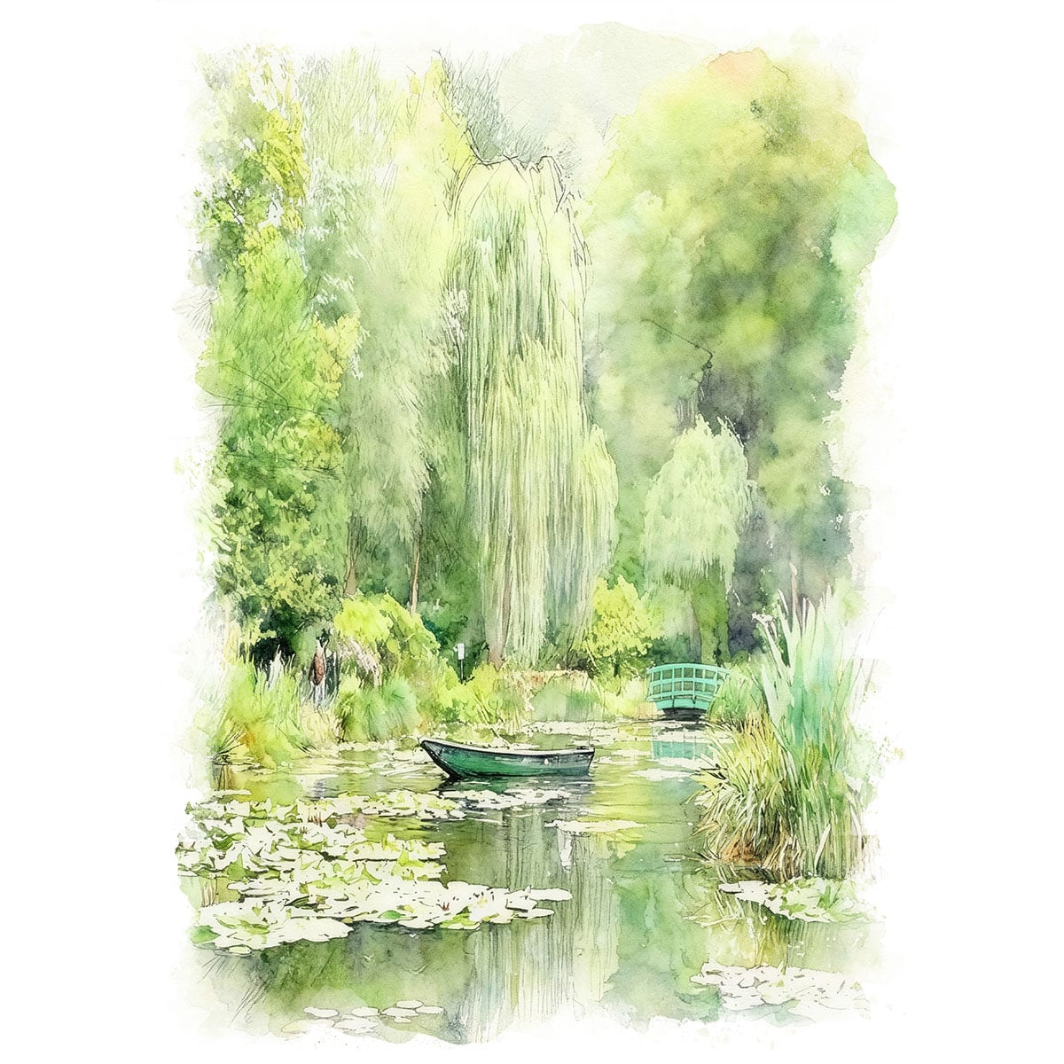 絵画(風景画) フランス ジヴェルニー モネの庭園 インテリアアート額