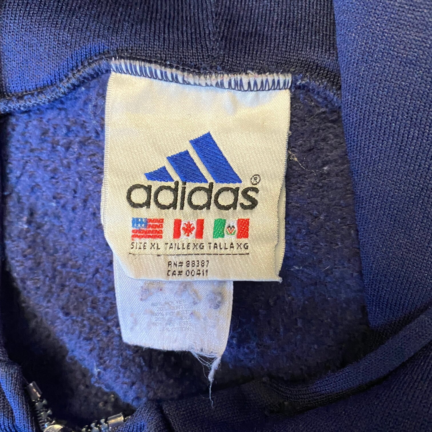 ビッグサイズ USA製 90年代 adidas アディダス ハーフジップ