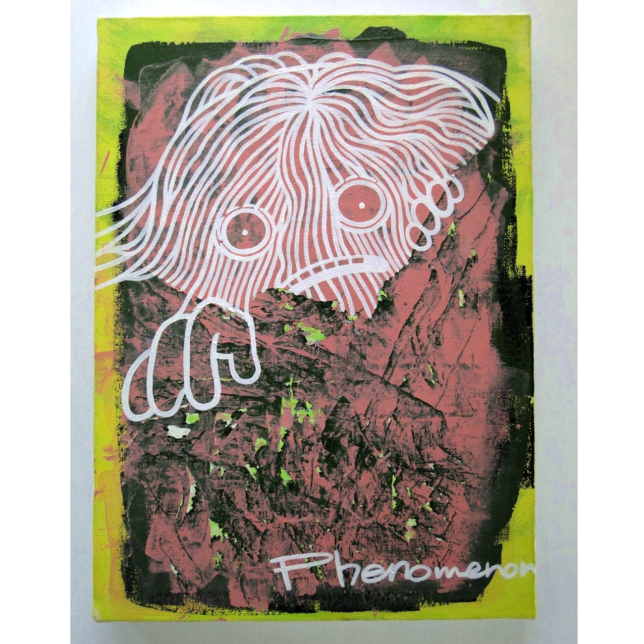 けむくじゃらモンスターのグラフィティアート 原画 絵画 キャンバス画