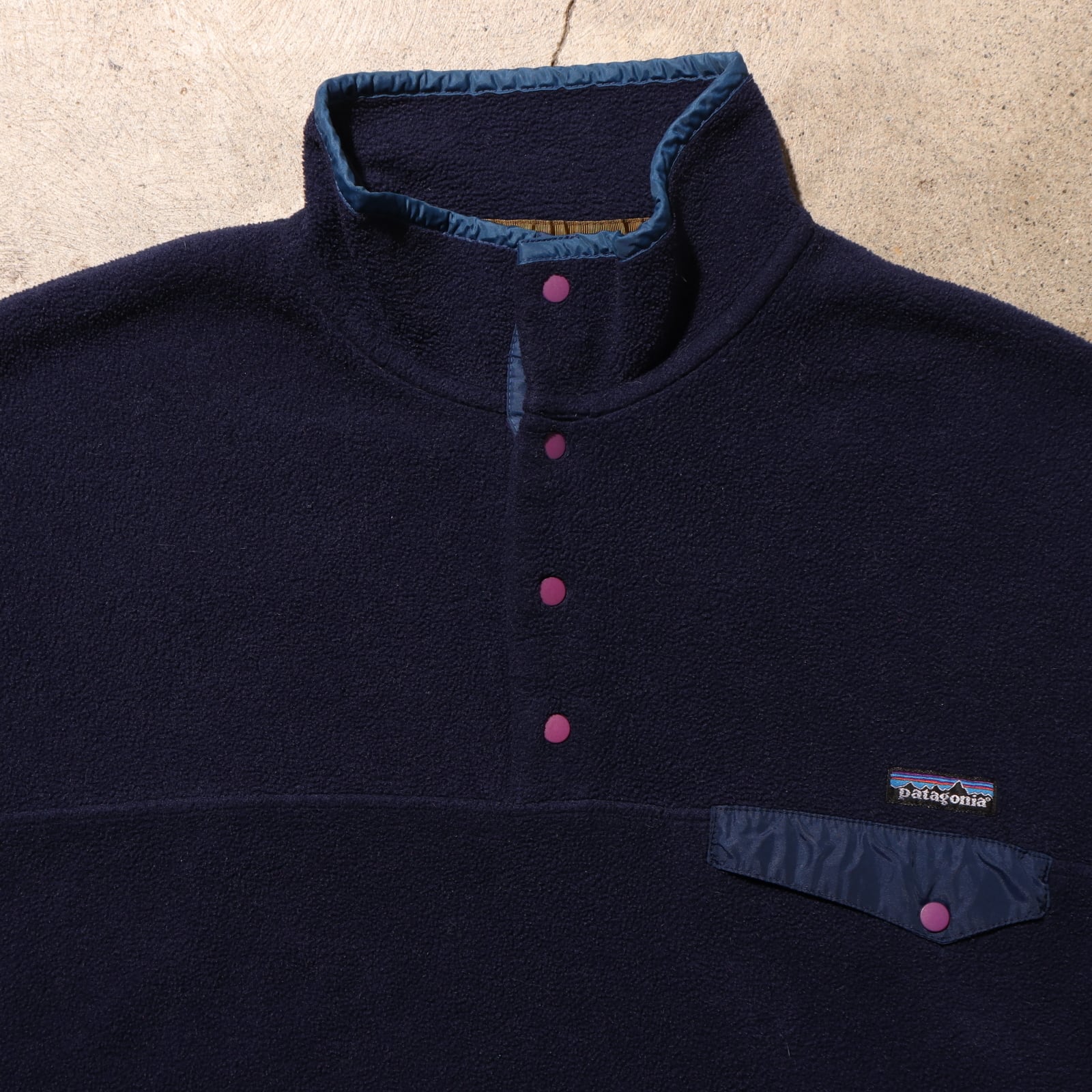 美品 L 米国製 90s ネイビー シンチラ スナップt Patagonia パタゴニア