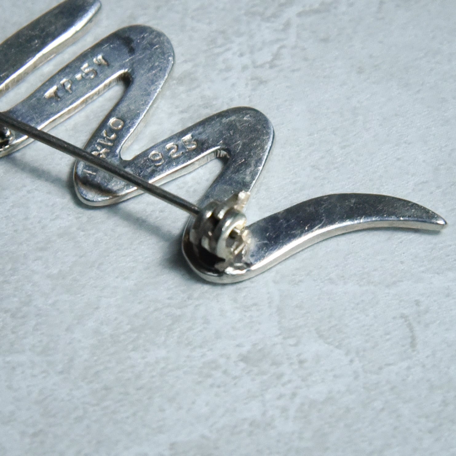 Mexican Jewelry Silver zig-zag Snake Brooch メキシカンジュエリー