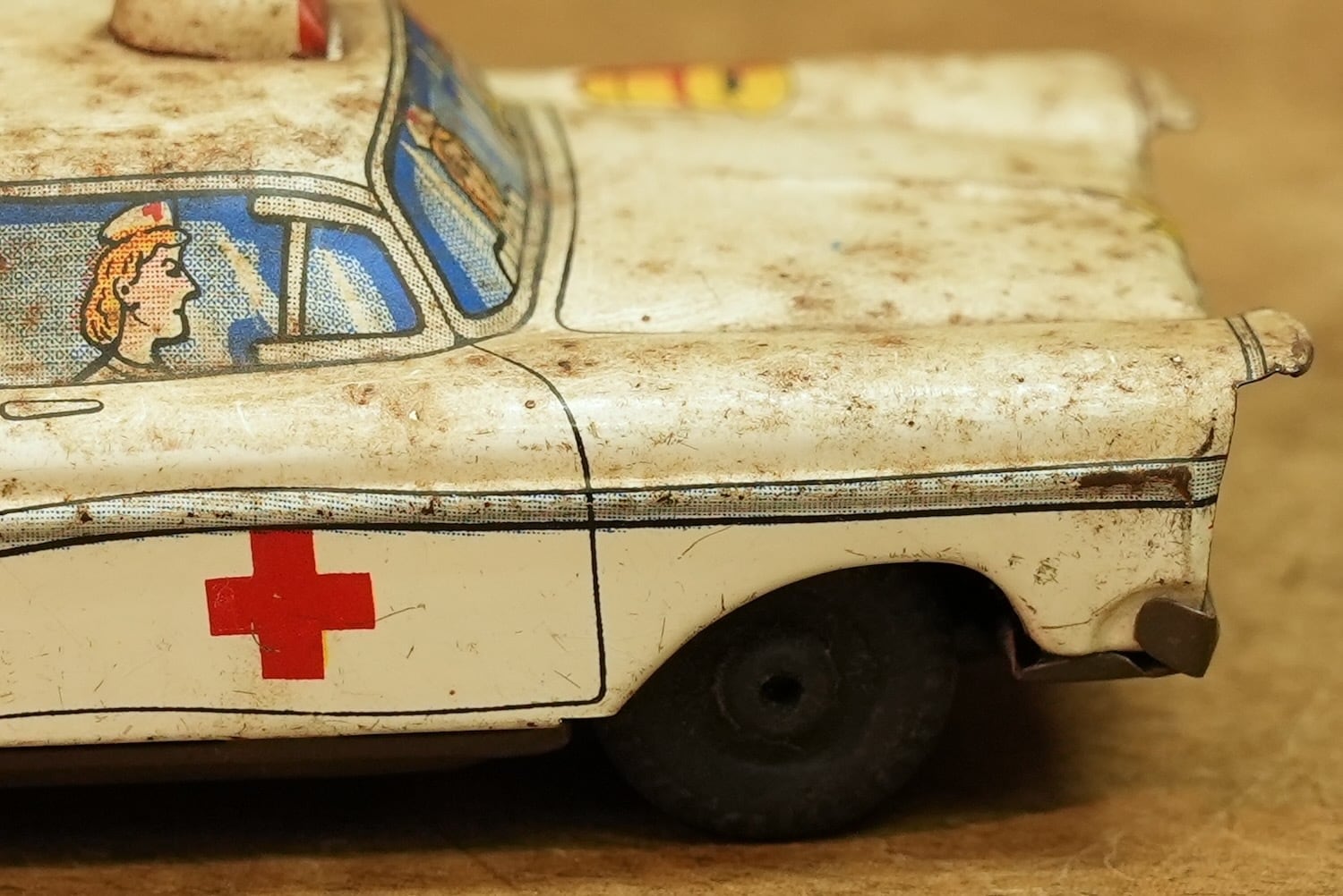 3661B 救急車 ブリキ おもちゃ AMBULANCE 昭和レトロ ヴィンテージ