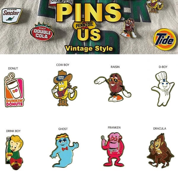 アメリカン ヴィンテージ風 ピンズ（ピンバッジ）キャラクター | Pay ID