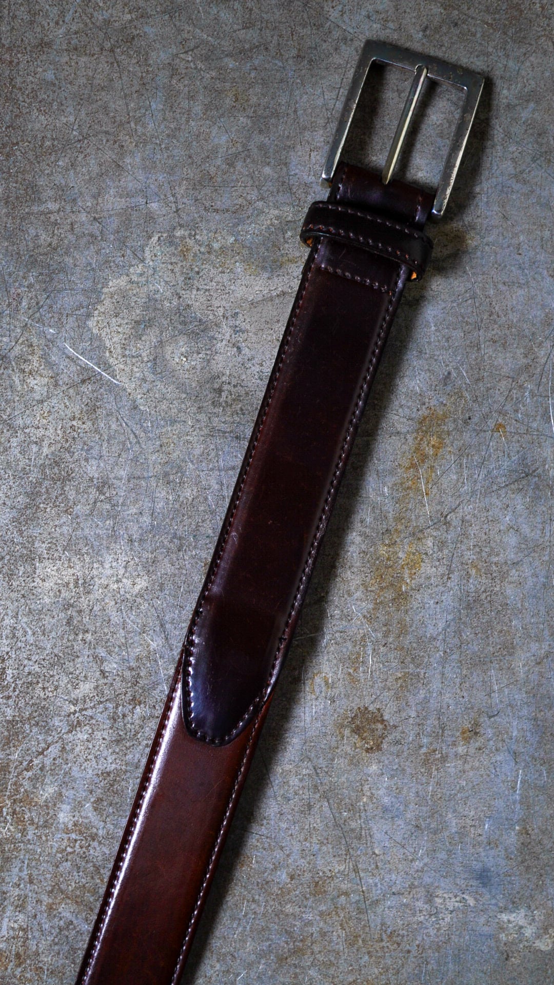 USED】ALDEN オールデン シェルコードバン ドレス ベルト《ブラウン 茶