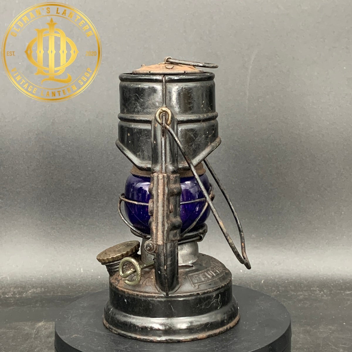 FEUERHAND 75 ATOM STK blue glass side stay | Oldman's lantern