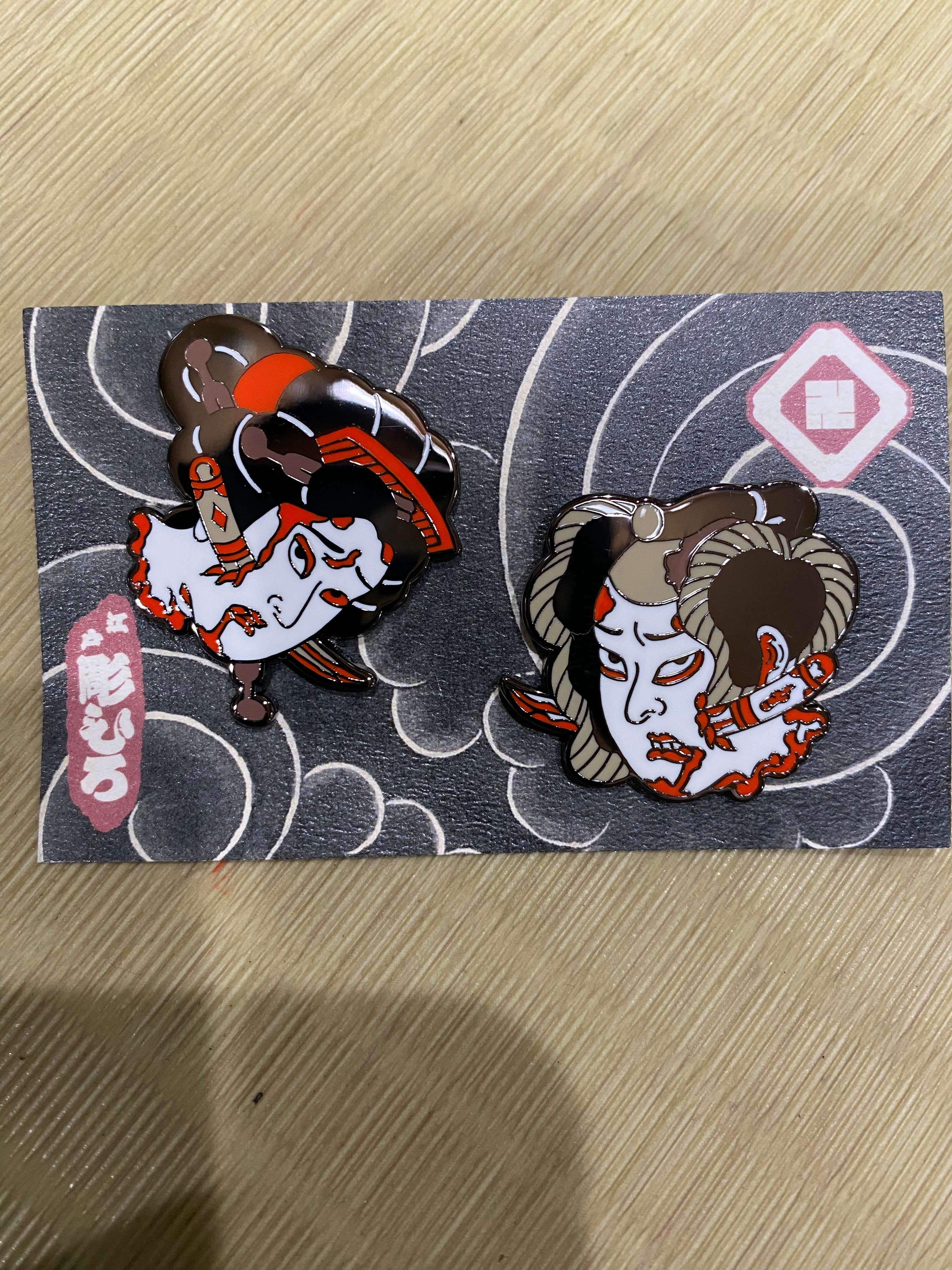 生首ピンバッジ / Pins-Namakubi | 江戸彫ひろオリジナルプリント販売所