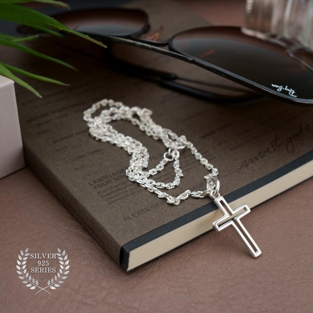 クロス ネックレス シルバー 925 十字架 シルバーネックレス チェーン