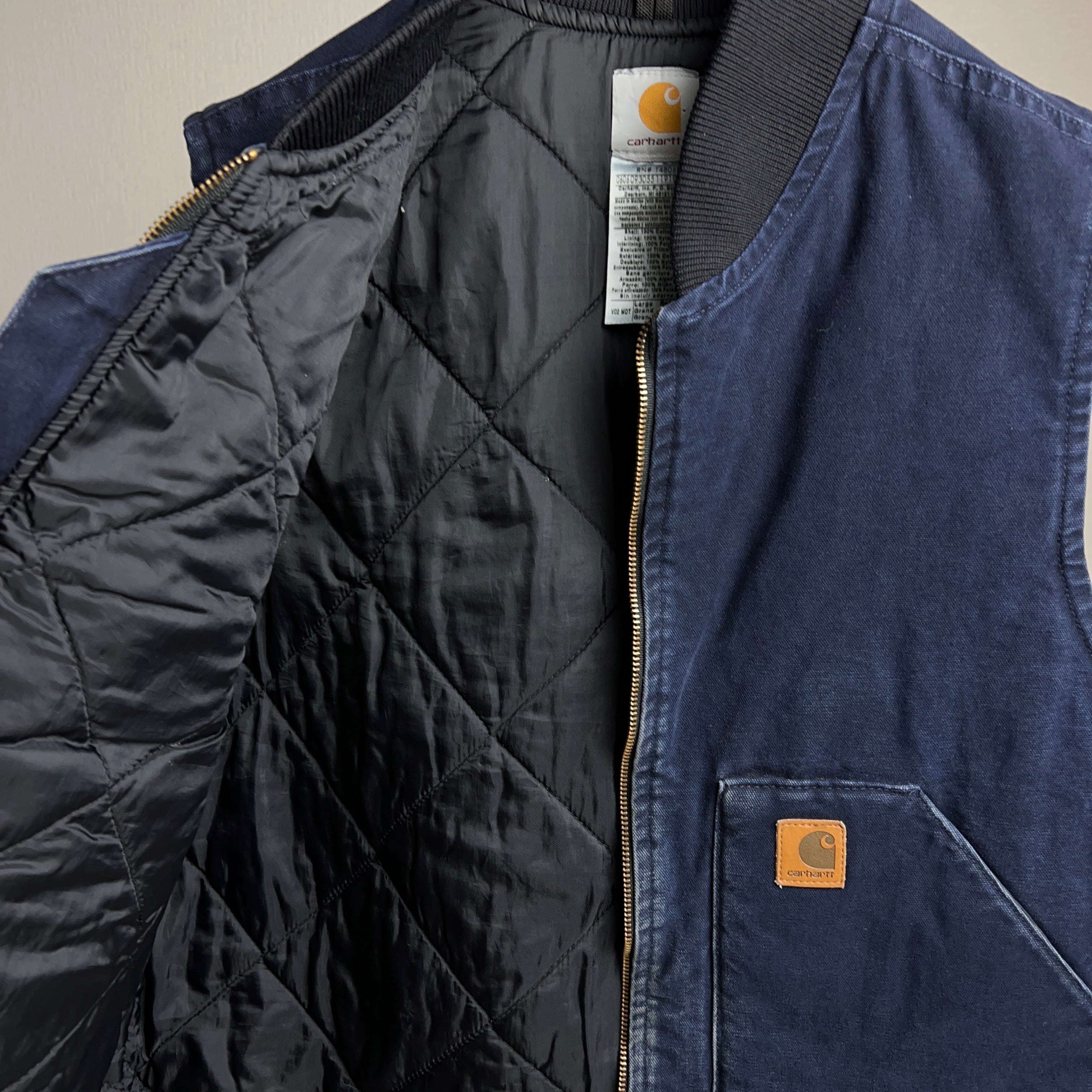 00's~ “Carhartt” Duck Vest SIZE L NAVY 00年代 カーハート ダック