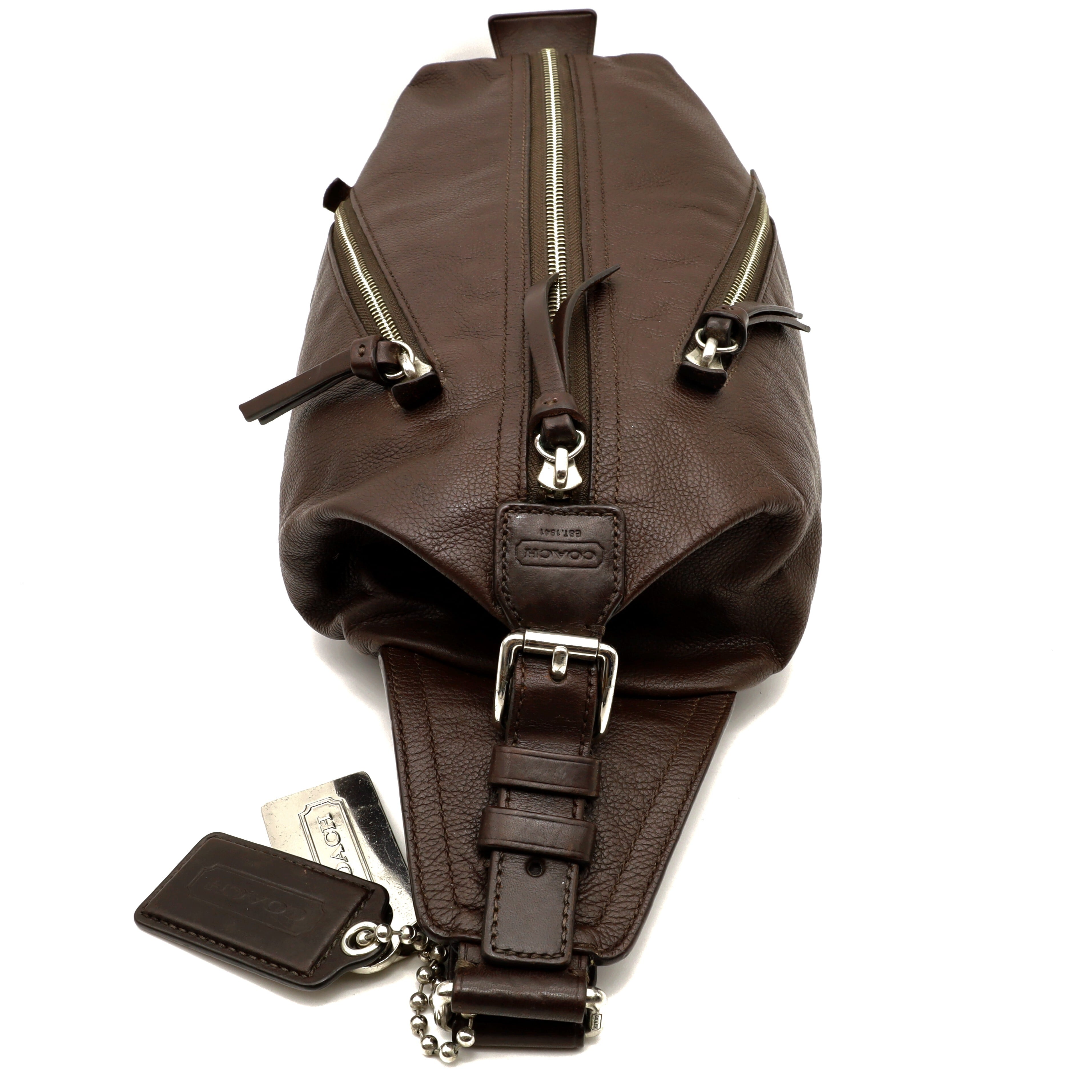 美品 COACH コーチ メンズ ボディバッグ トンプソン レザー スリング