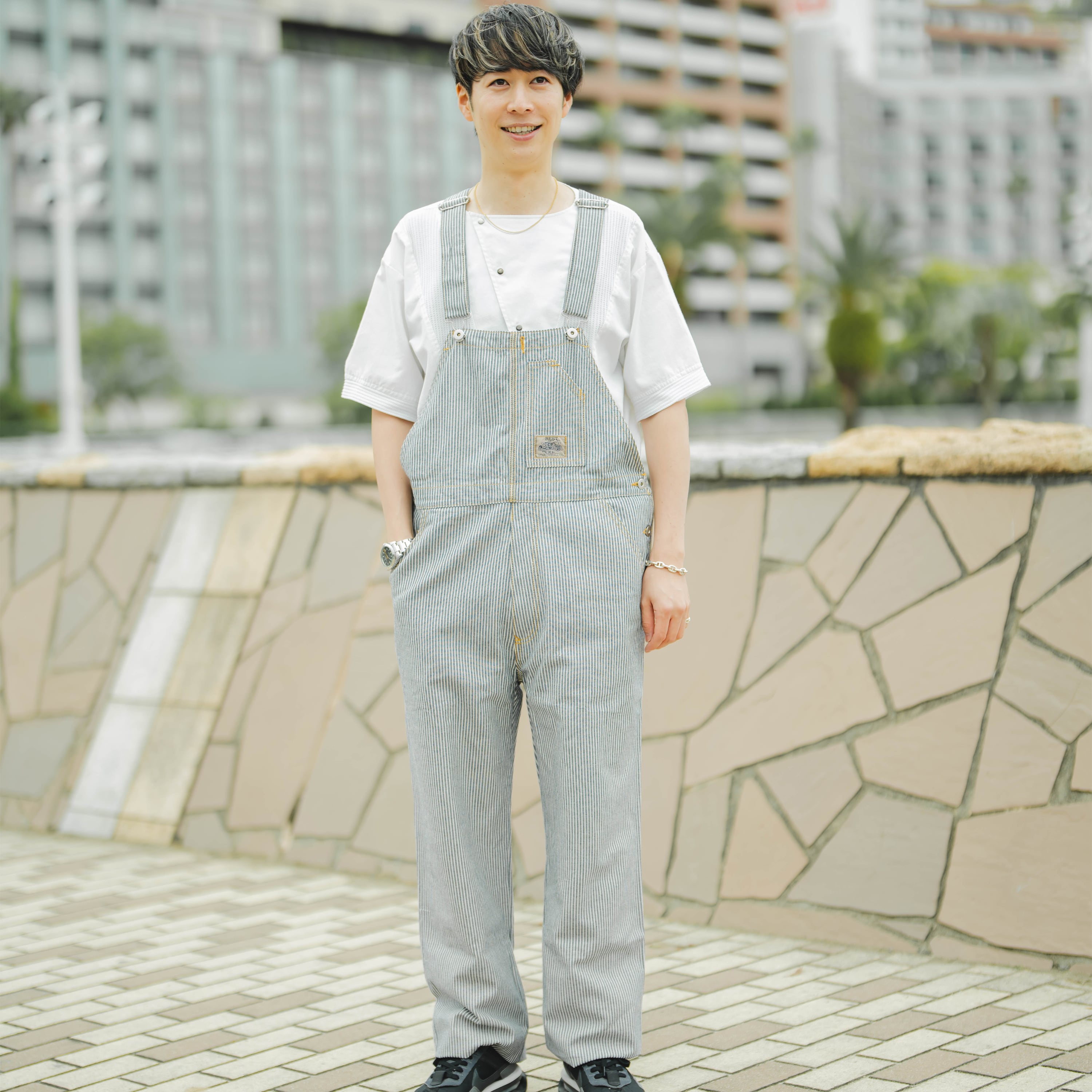 メンズ デニムオーバーオール ヒッコリー表 | STAR OVERALL 1923 -BASE