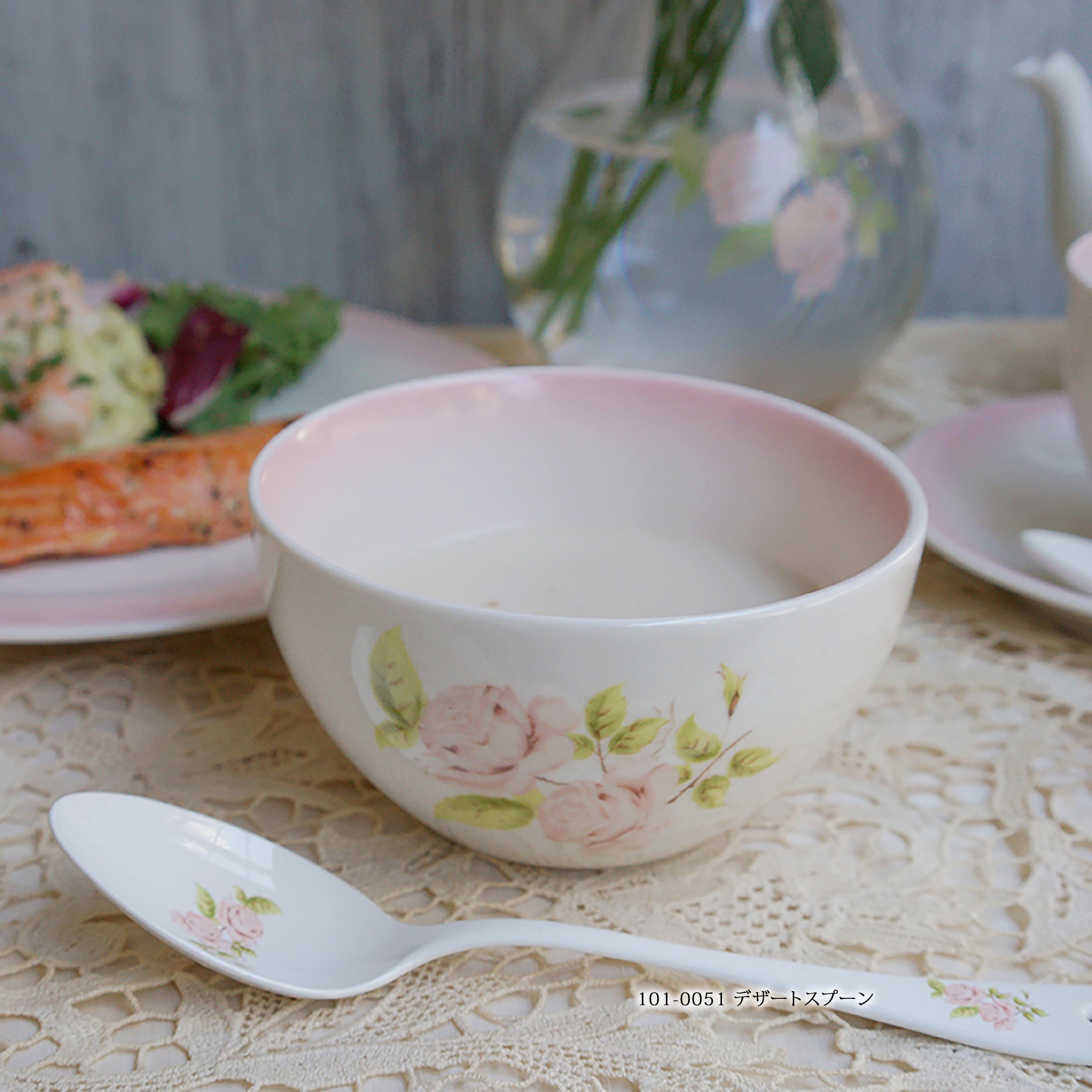 Z-49)【ボウル・カップ】イマン ダイアナローズ 陶器 箱付 薔薇 ローズ