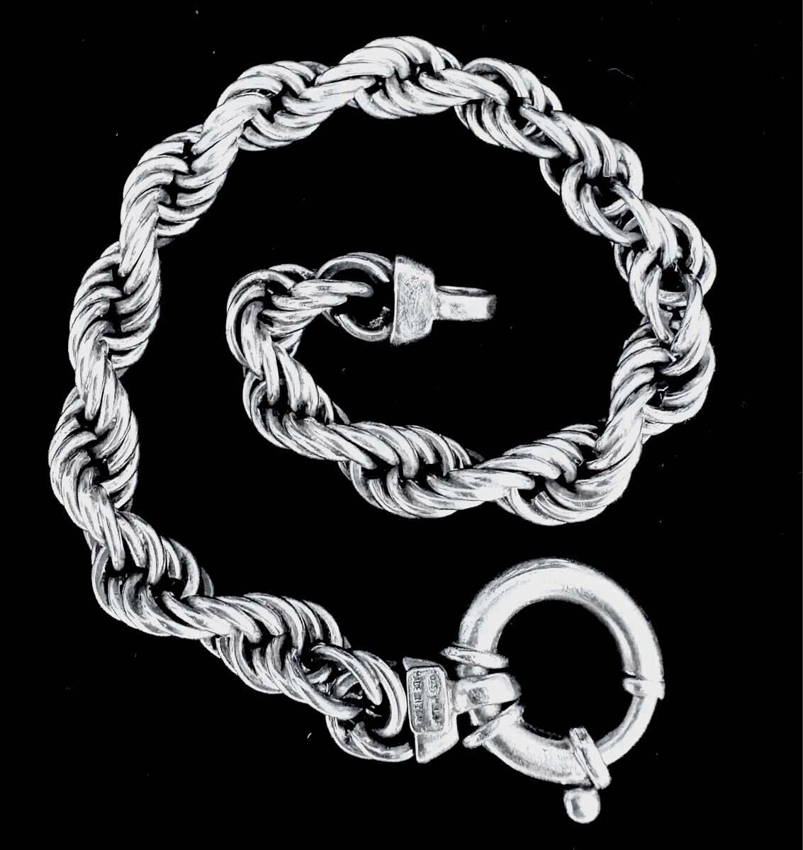 イタリア製ビンテージ ツイストチェーン ボルトリング ブレスレット