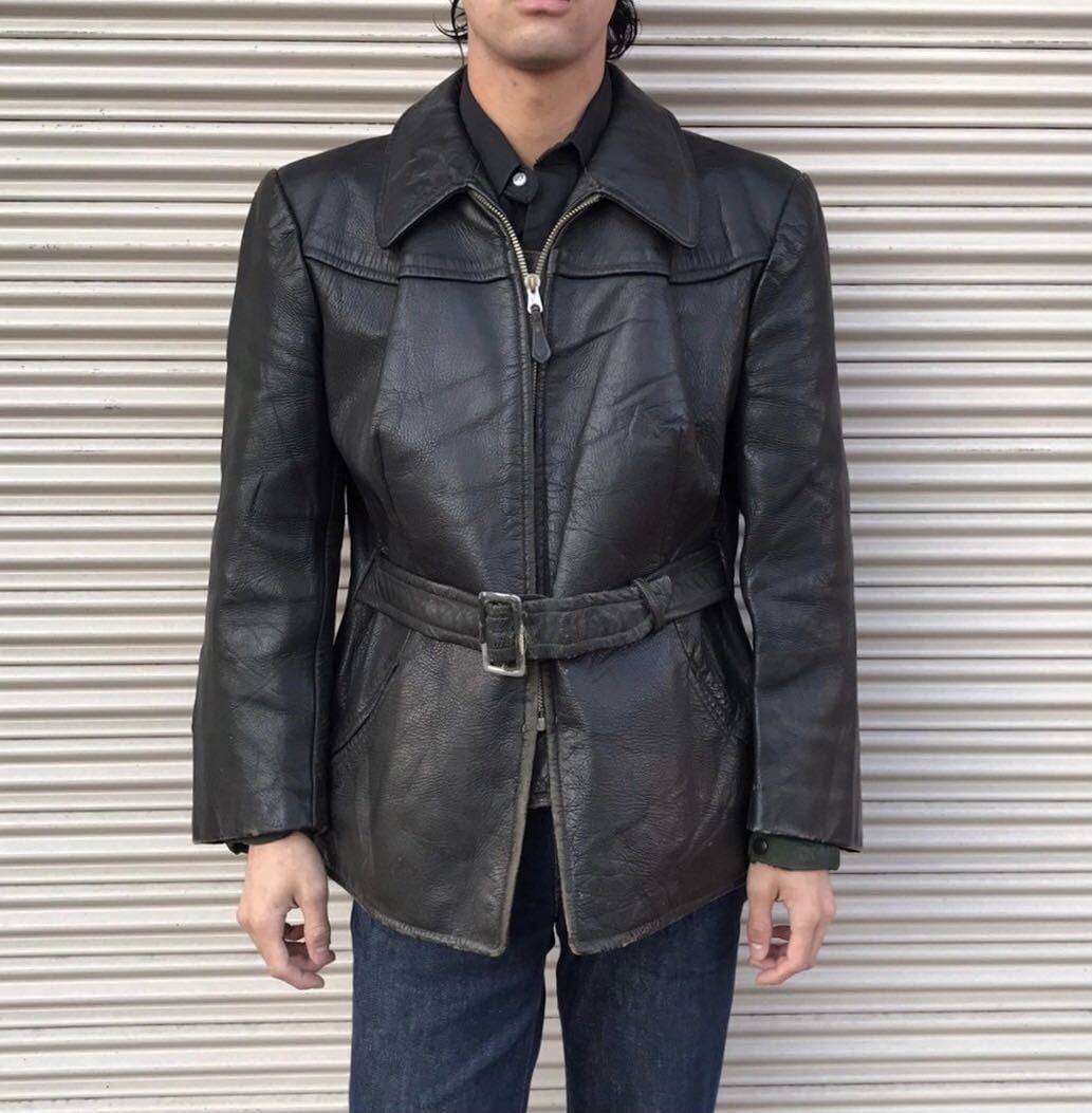 貴重 40s Germany ドイツ製 ドイツ軍 レザー モーターサイクル