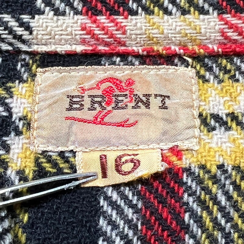 40's~ BRENT ブレント チェックウールシャツ スキータグ グッド