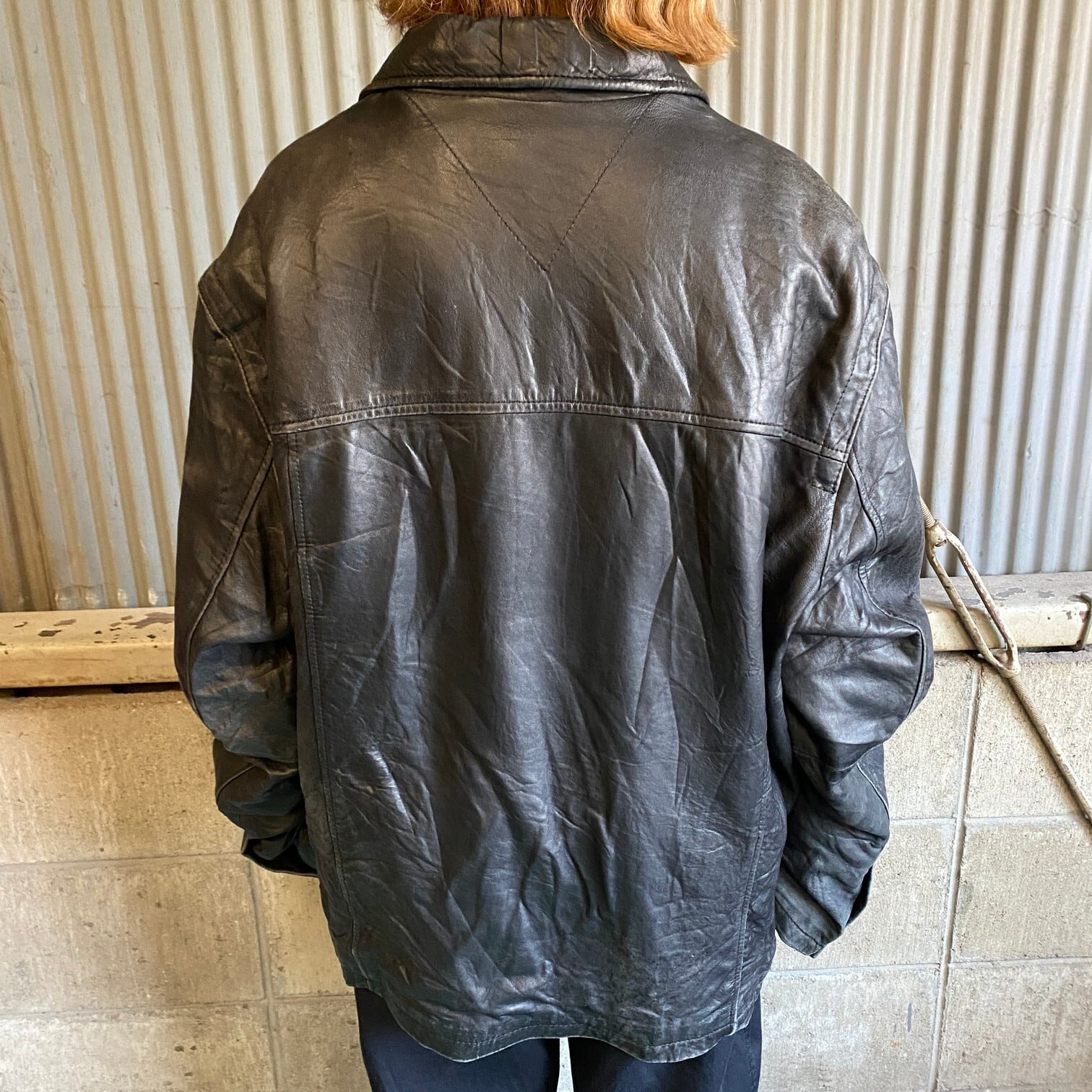 TOMMY HILFIGER トミーヒルフィガー レザージャケット 本革 メンズL