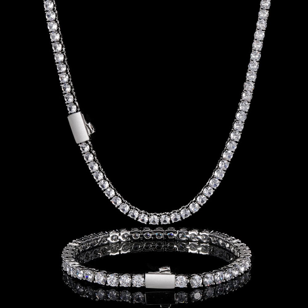 Luxury Tennis Chain Set 【SILVER】 | Glitter