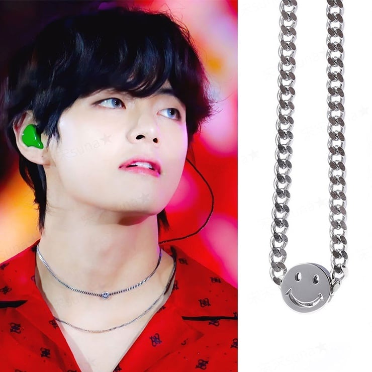 925SILVER BTS V テテ テヒョン 着用モデル smile ネックレス ASMAMA