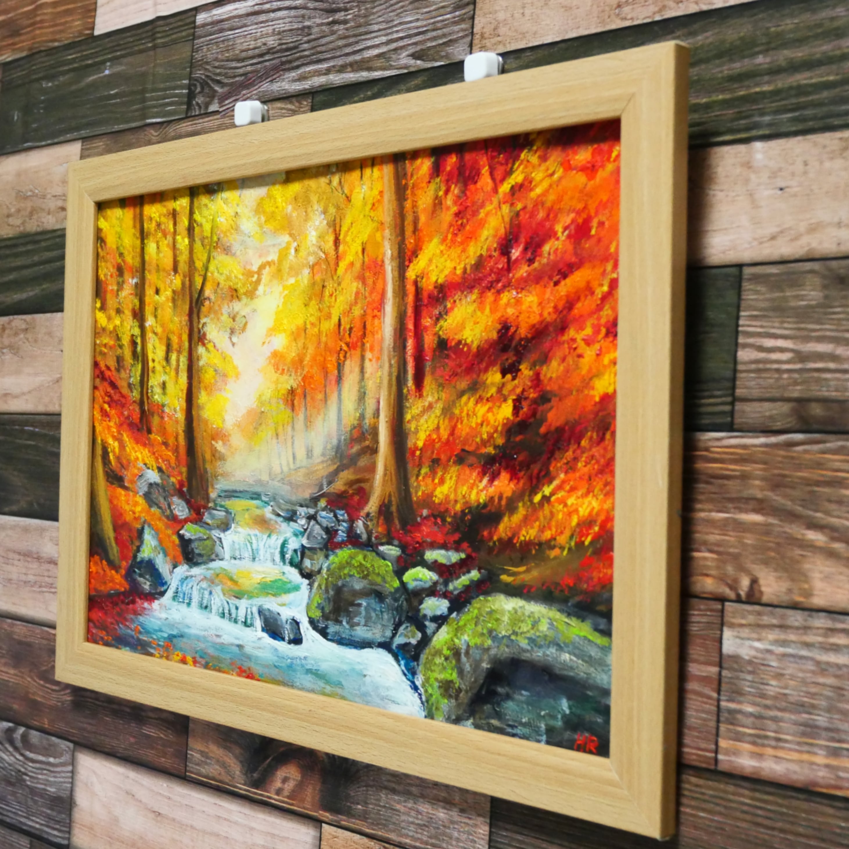 油絵 絵画 【紅葉川渓谷】 | HIROSHI1990