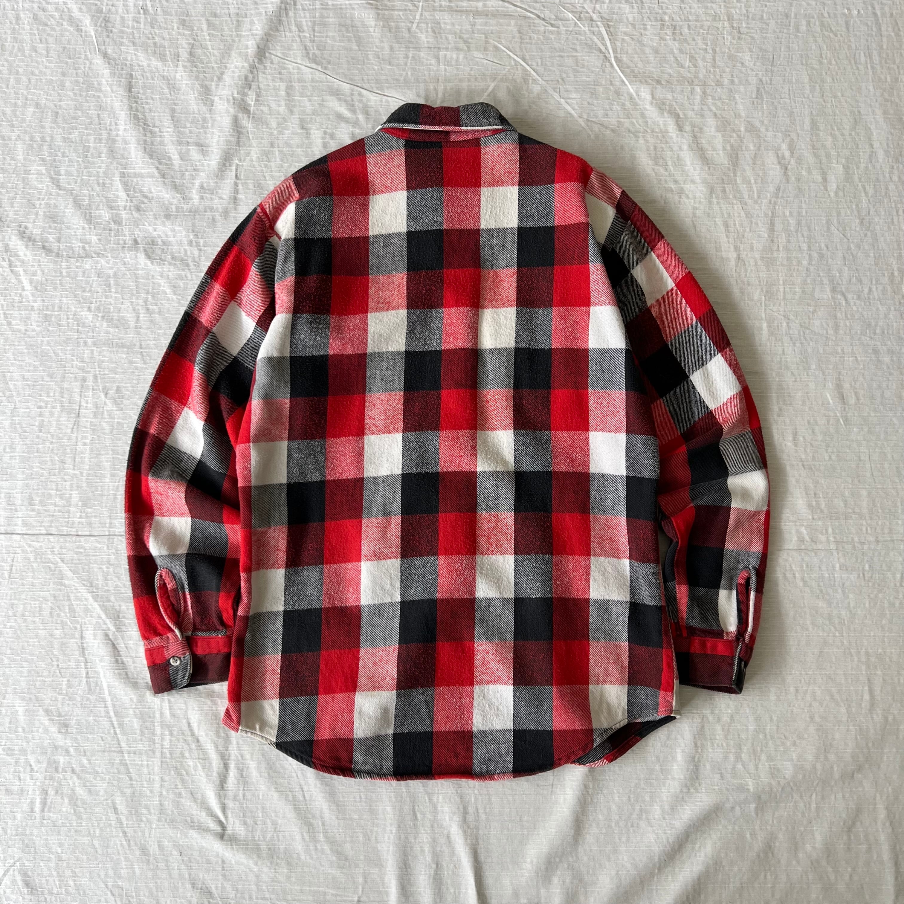 70's USA製 FIVEBROTHER バッファローチェックヘビーネルシャツ メンズ