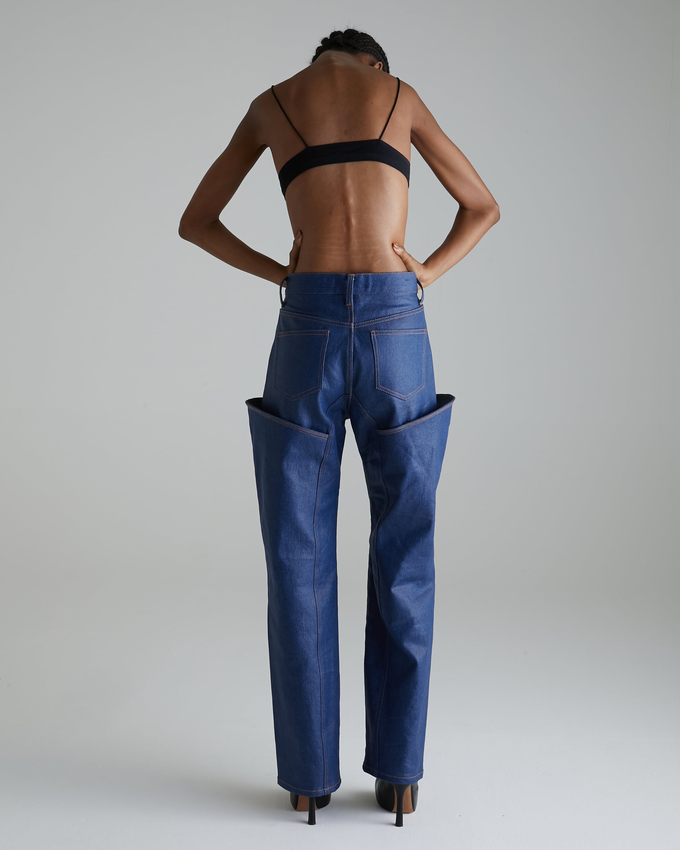 thigh high denim blue | FRANGANT