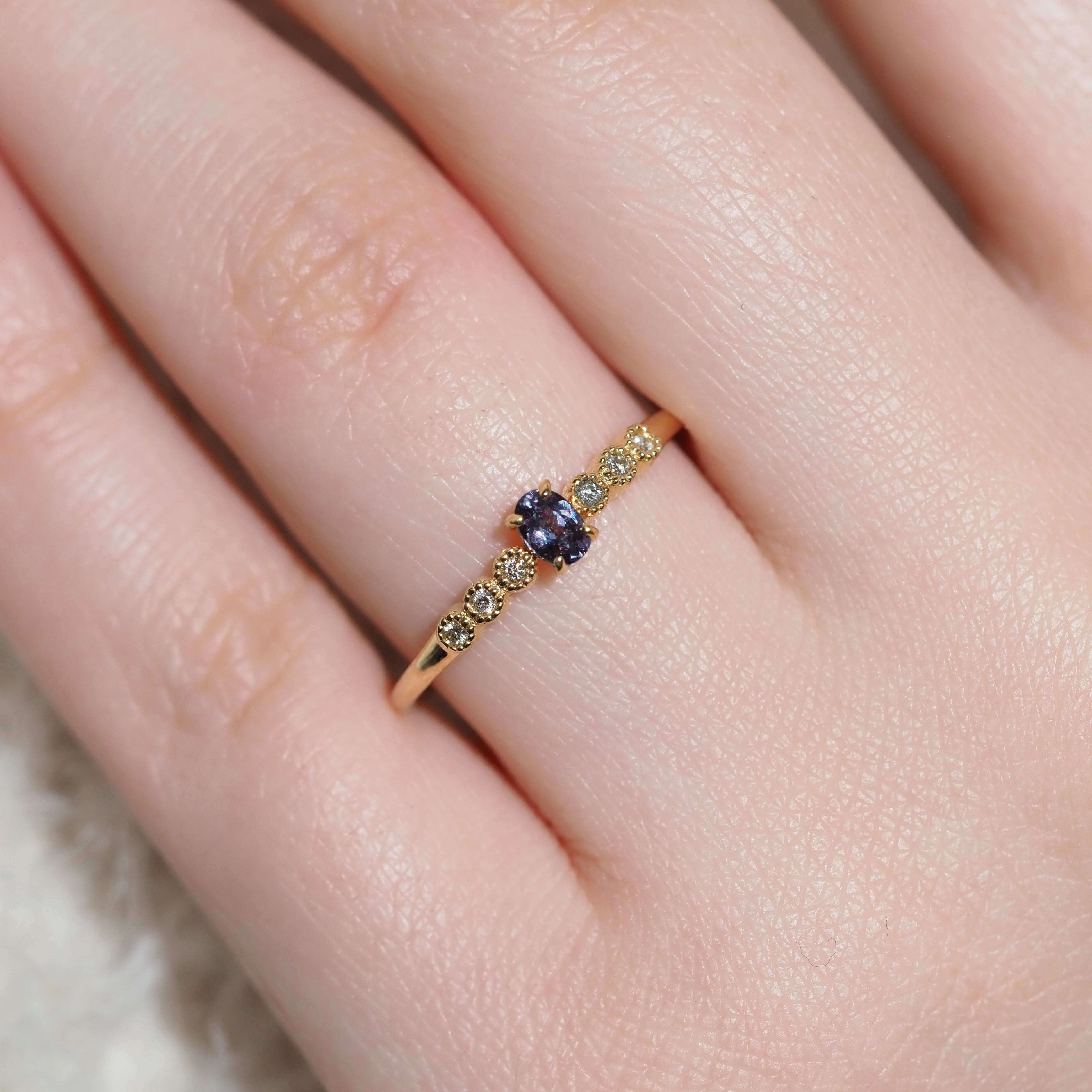 カラーチェンジガーネット リング 0.17ct D0.03ct k18 | fortejewelry