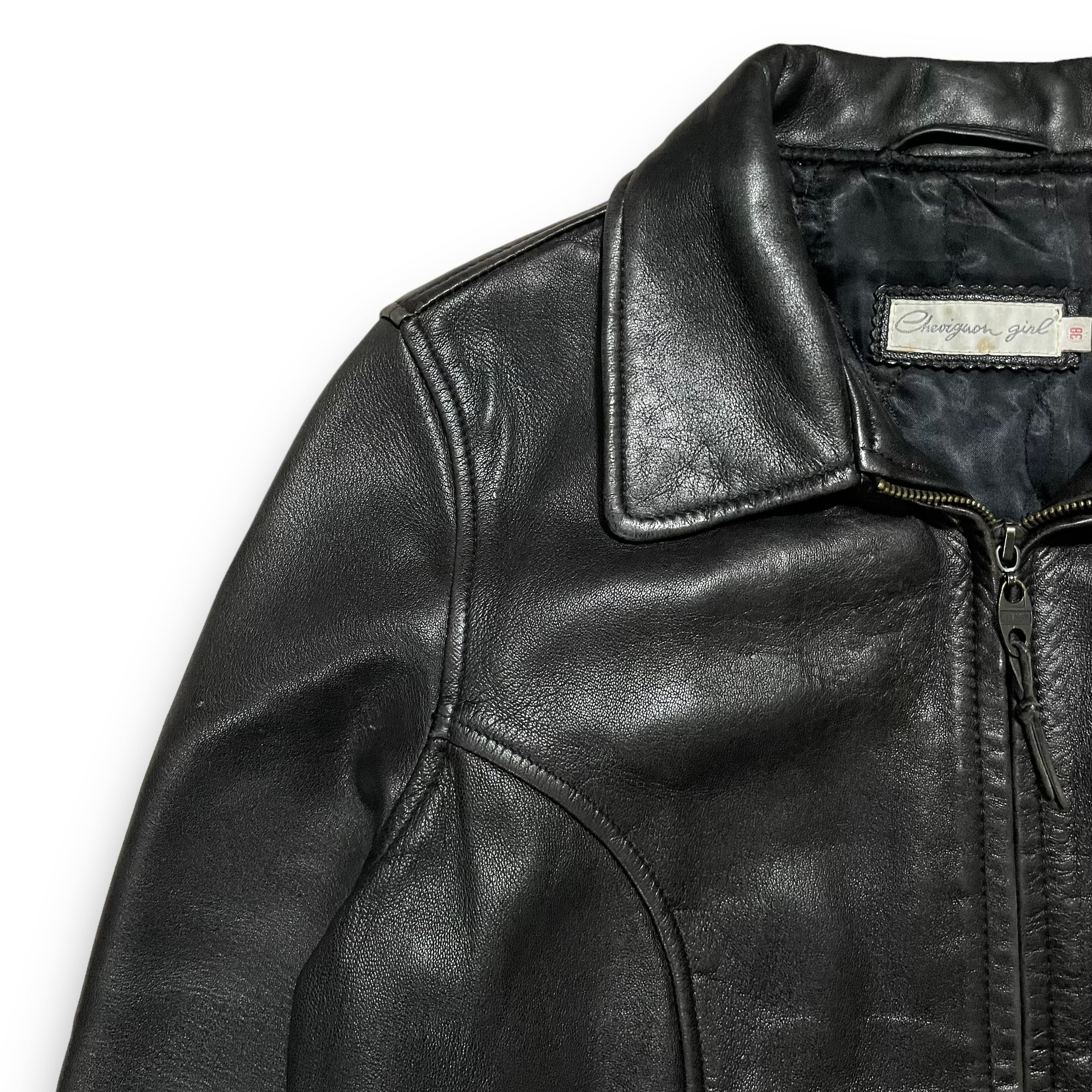 S】【80~90年代】CHEVIGNON レザージャケット 革ジャン シープスキン