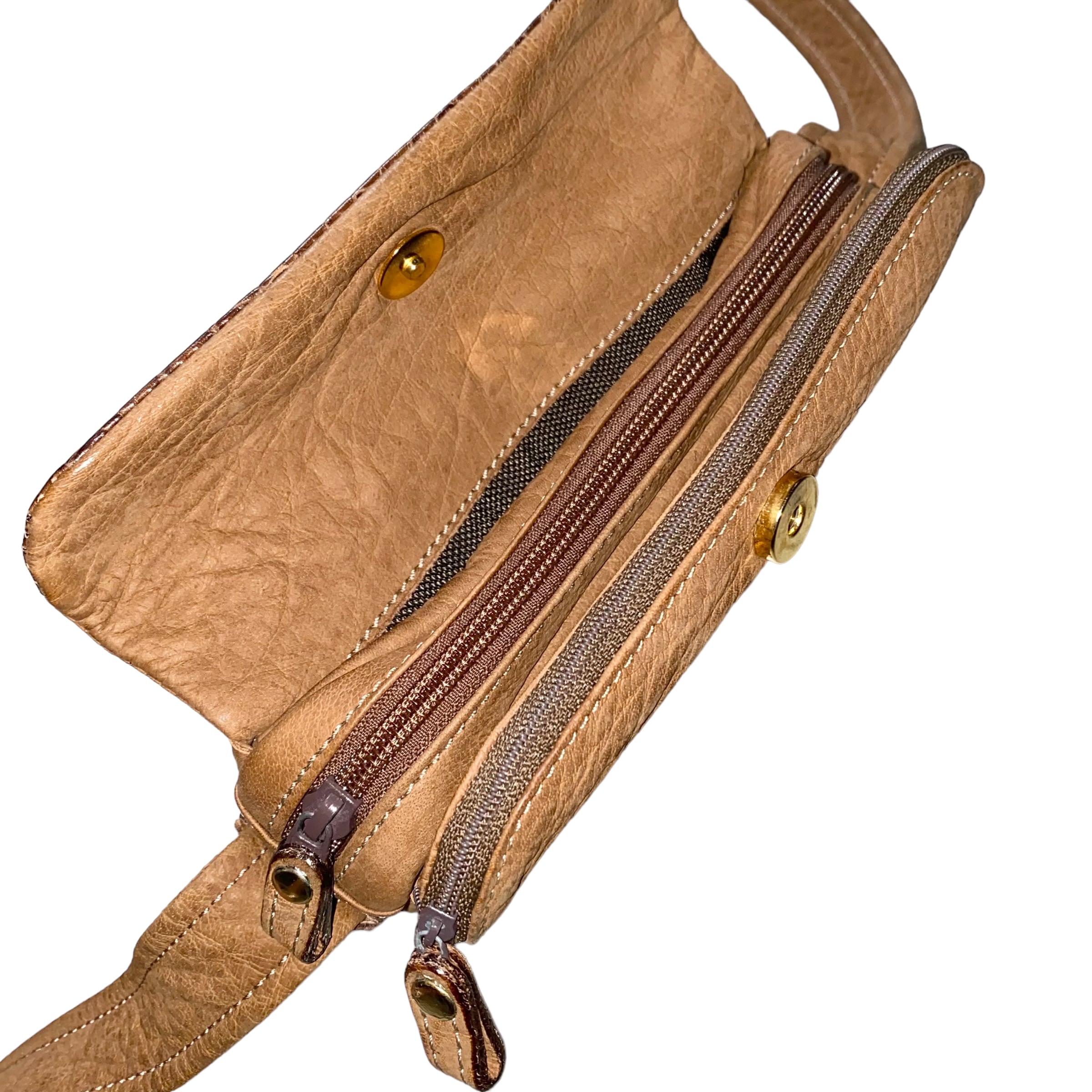 vintage ~1970's ENRIQUE “LOEWE” KNAPPE leather shoulder bag | NOIR