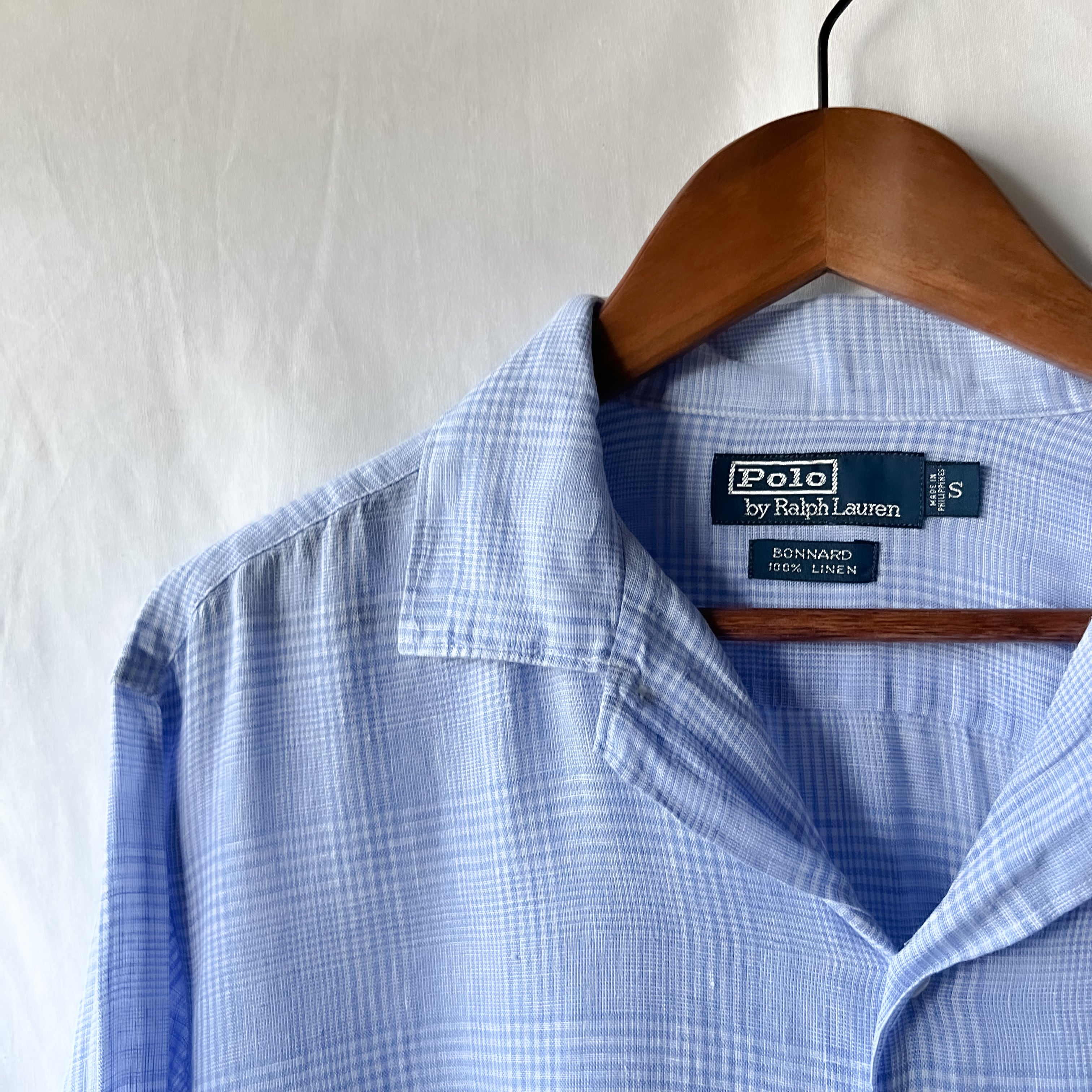 90s “polo by ralph lauren” bonnard linen open collar shirt