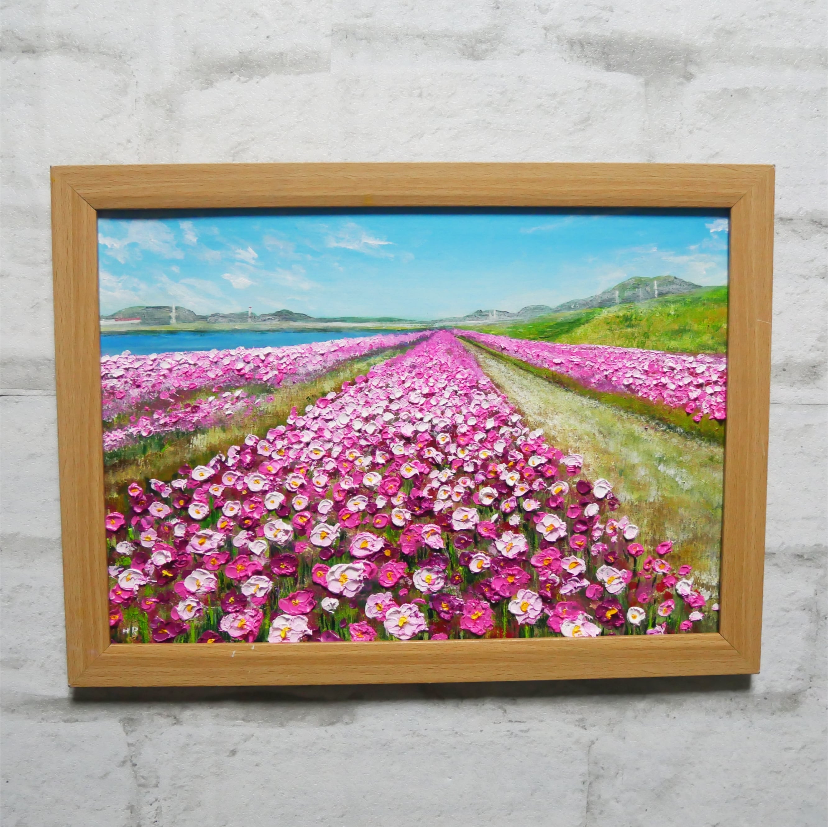 油絵 油彩 油彩画 絵 絵画 【水巻町コスモス園】 | HIROSHI1990