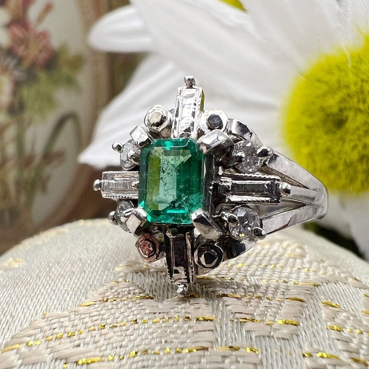 エメラルド | アンティークジュエリー デイジーリング ☆DaisyRing☆