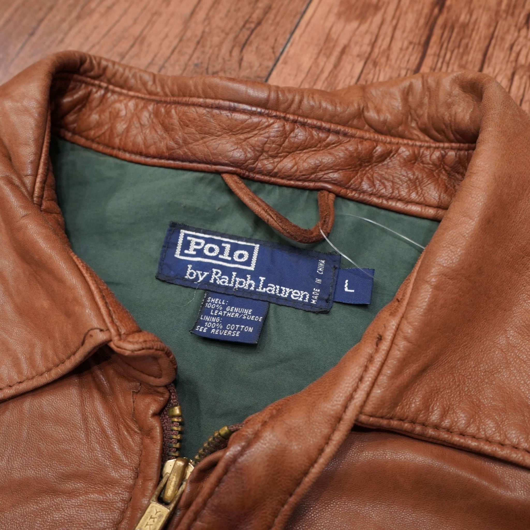90s ralphlauren ポニー無し レザージャケット L/ラルフローレン