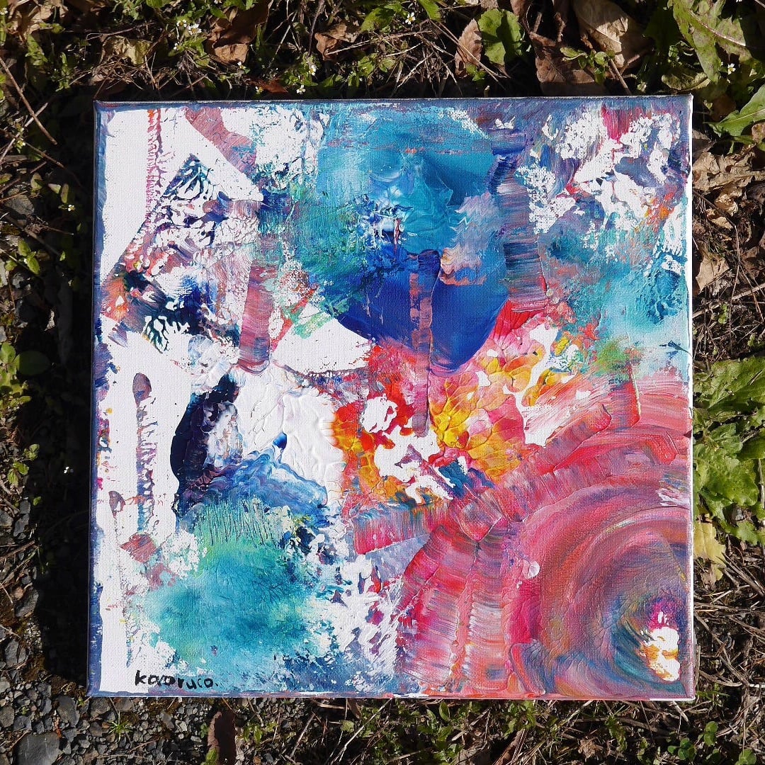 101_ モダンアート 抽象画 キャンバス2つセット(333mm✖️333mm