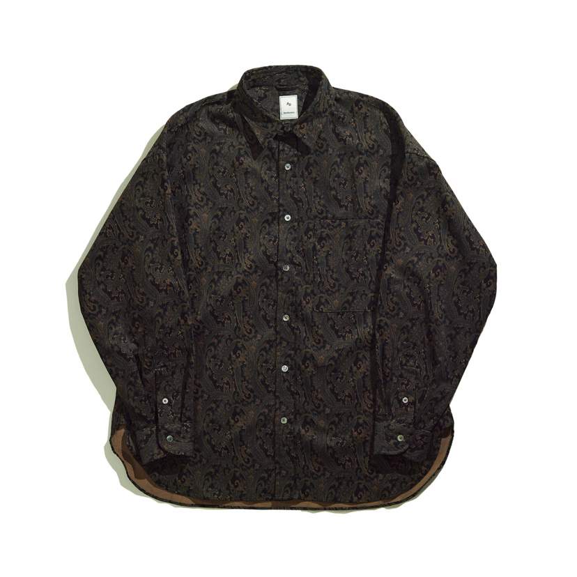 PAISLEY CORD BIG SHIRT / ペイズリーコーデュロイBIGシャツ (BLACK