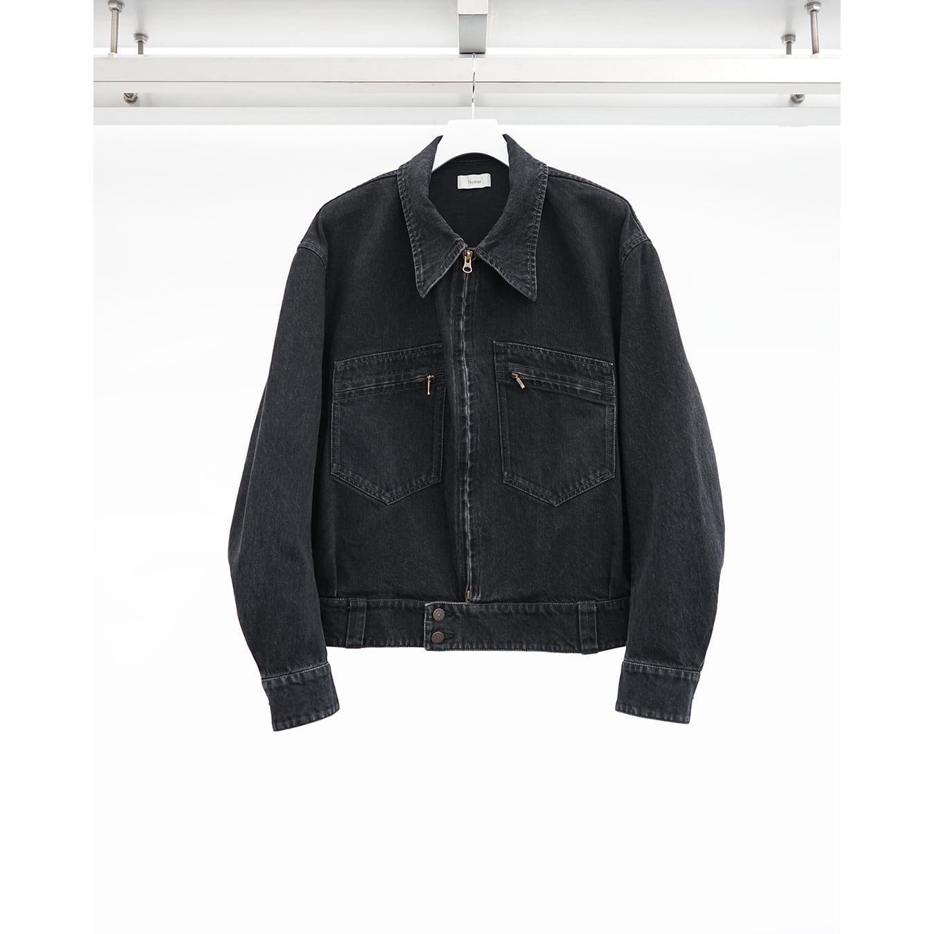 Nomàt] (ノマット) N-J-07 COTTON Zip Pocket Denim Blouson (Black