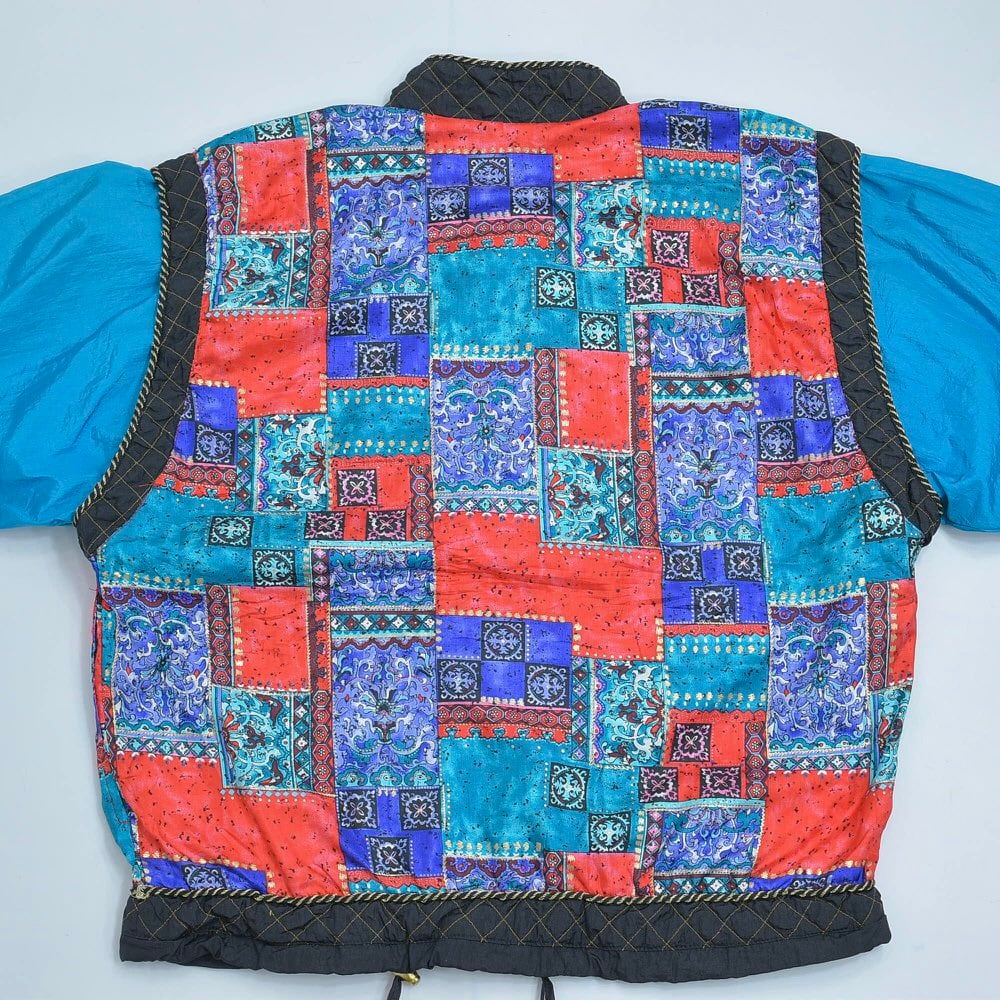 90s LAVON オリエンタルデザイン チャイナ風 ナイロンジャケット