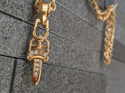 CHROME HEARTS クロムハーツ #10 ダガーペンダント パヴェダイヤ 22k