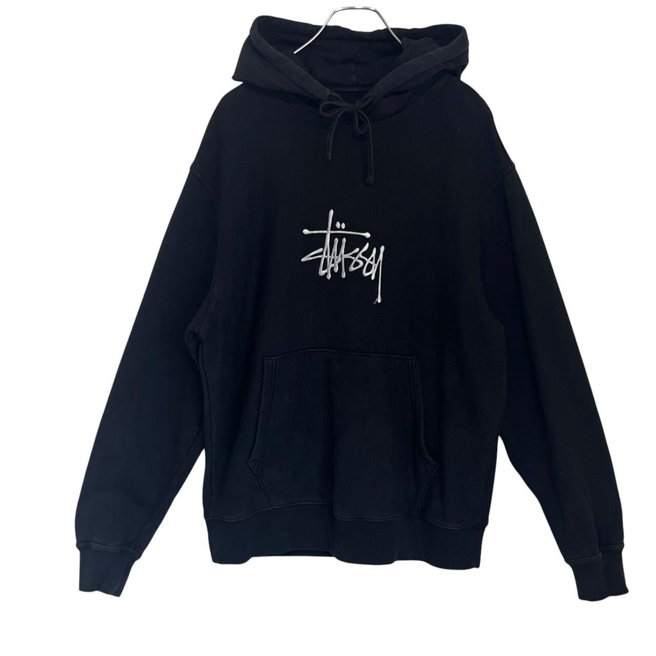stussy ステューシー パーカー フーディ センターロゴ 刺繍ロゴ | 古着