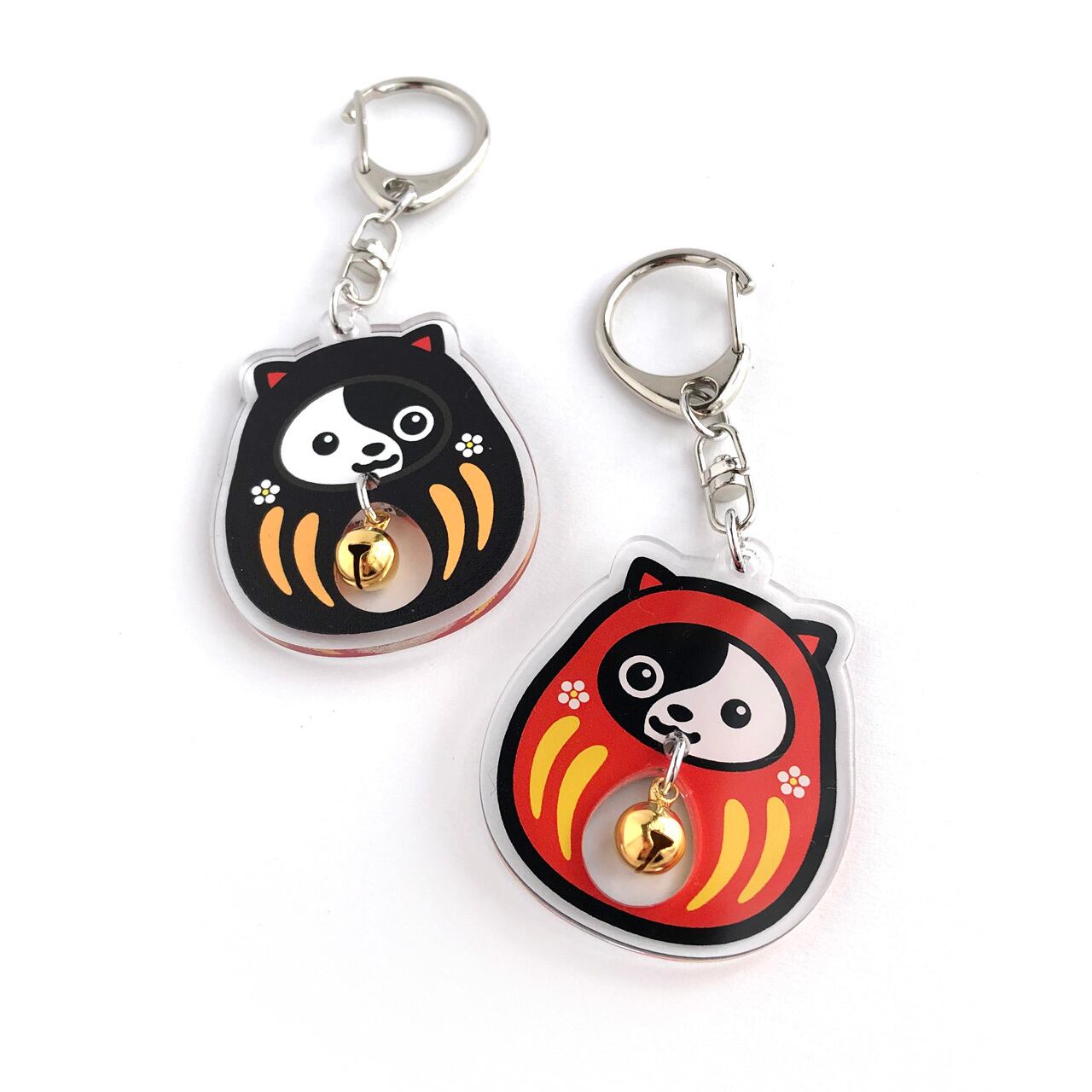 タオ猫みっちー 招福キーホルダー［だるま］魔除け・商売繁盛