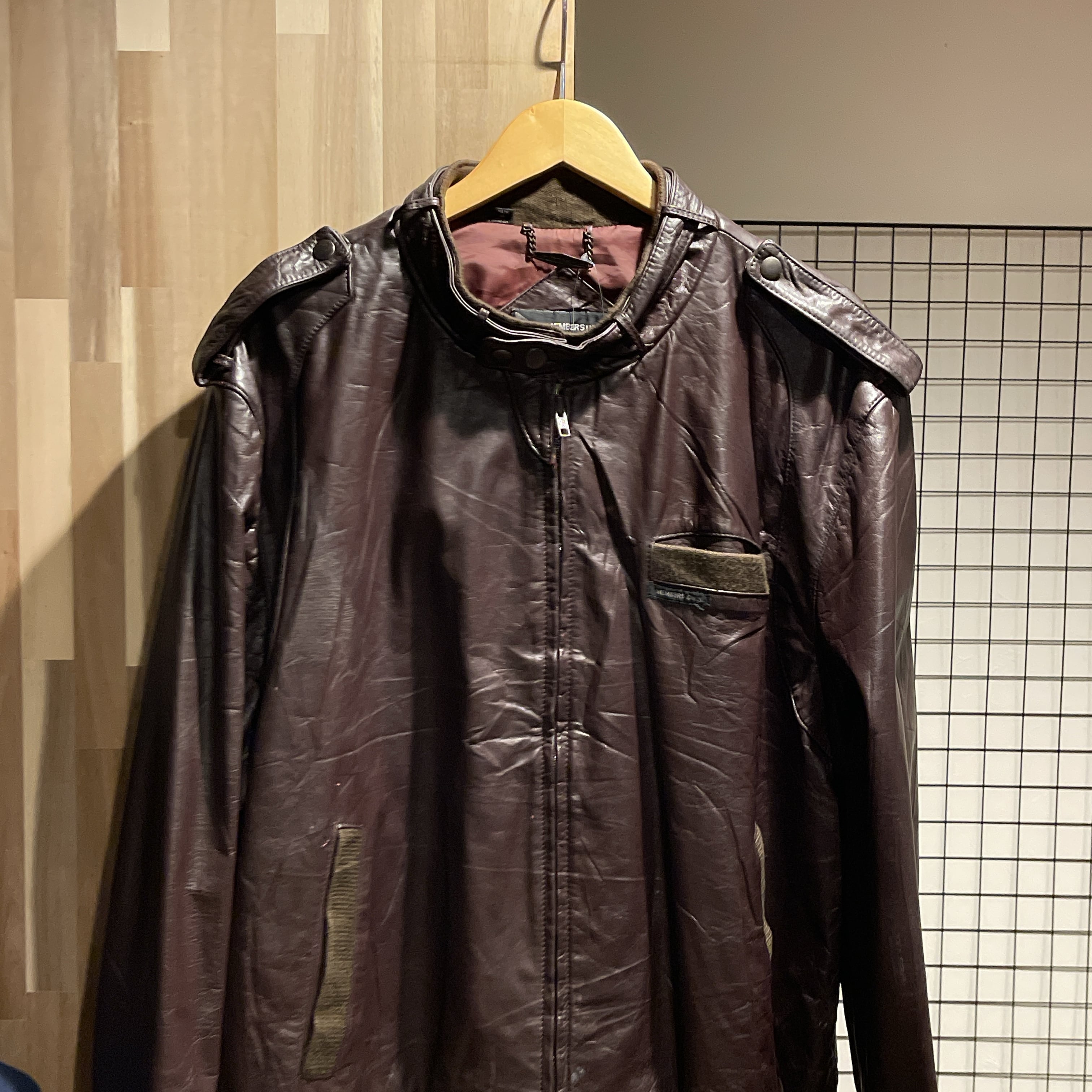 90s MEMBERS ONLY レザー シングルライダースジャケット C769 リアル