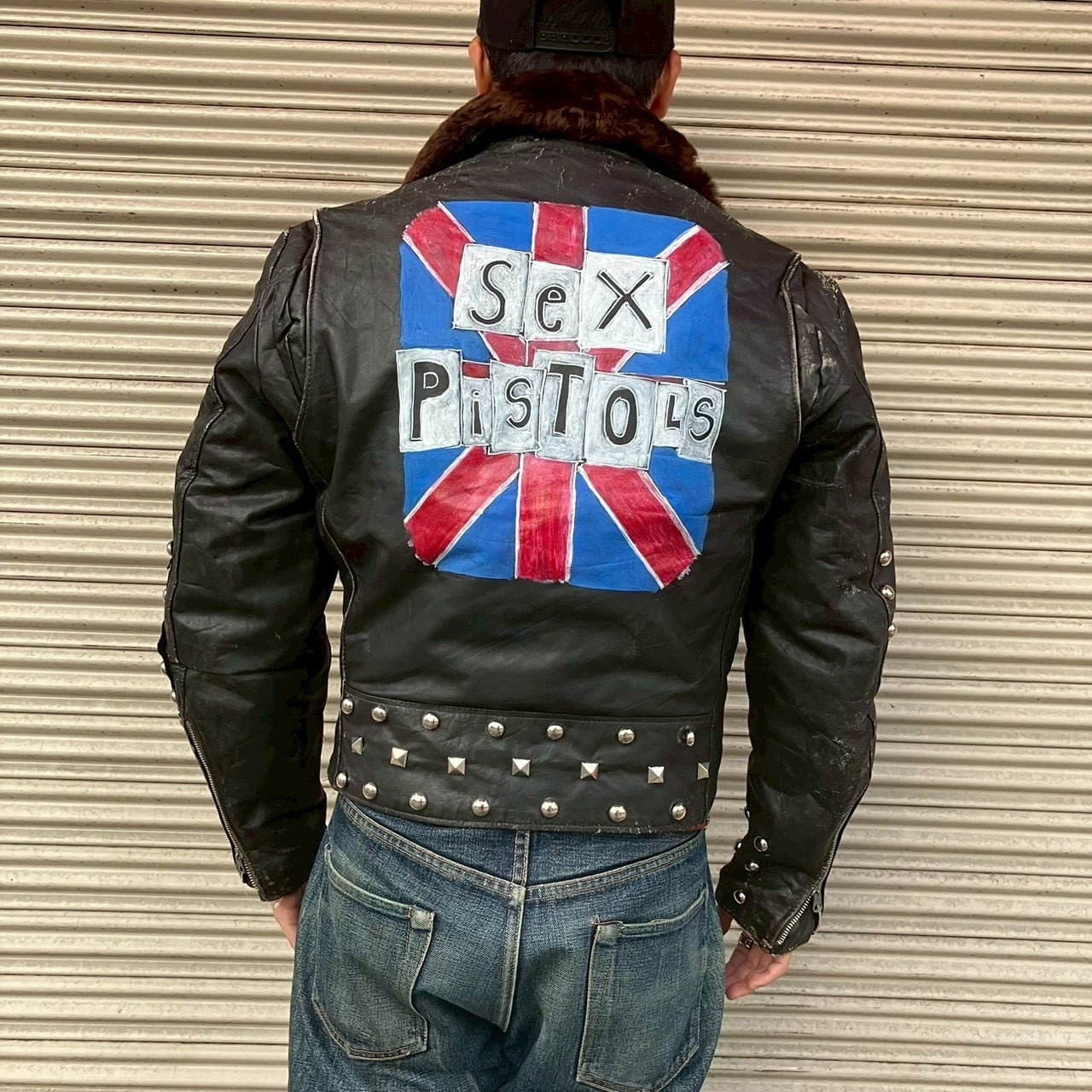 70s Sears シアーズ ヴィンテージ スタッズ カスタム レザー ダブル