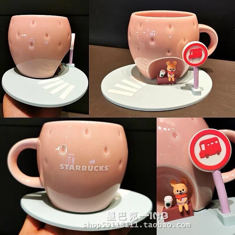 コースター付き！いちご 苺 ねずみ 鼠 コップ 食器 マグカップ