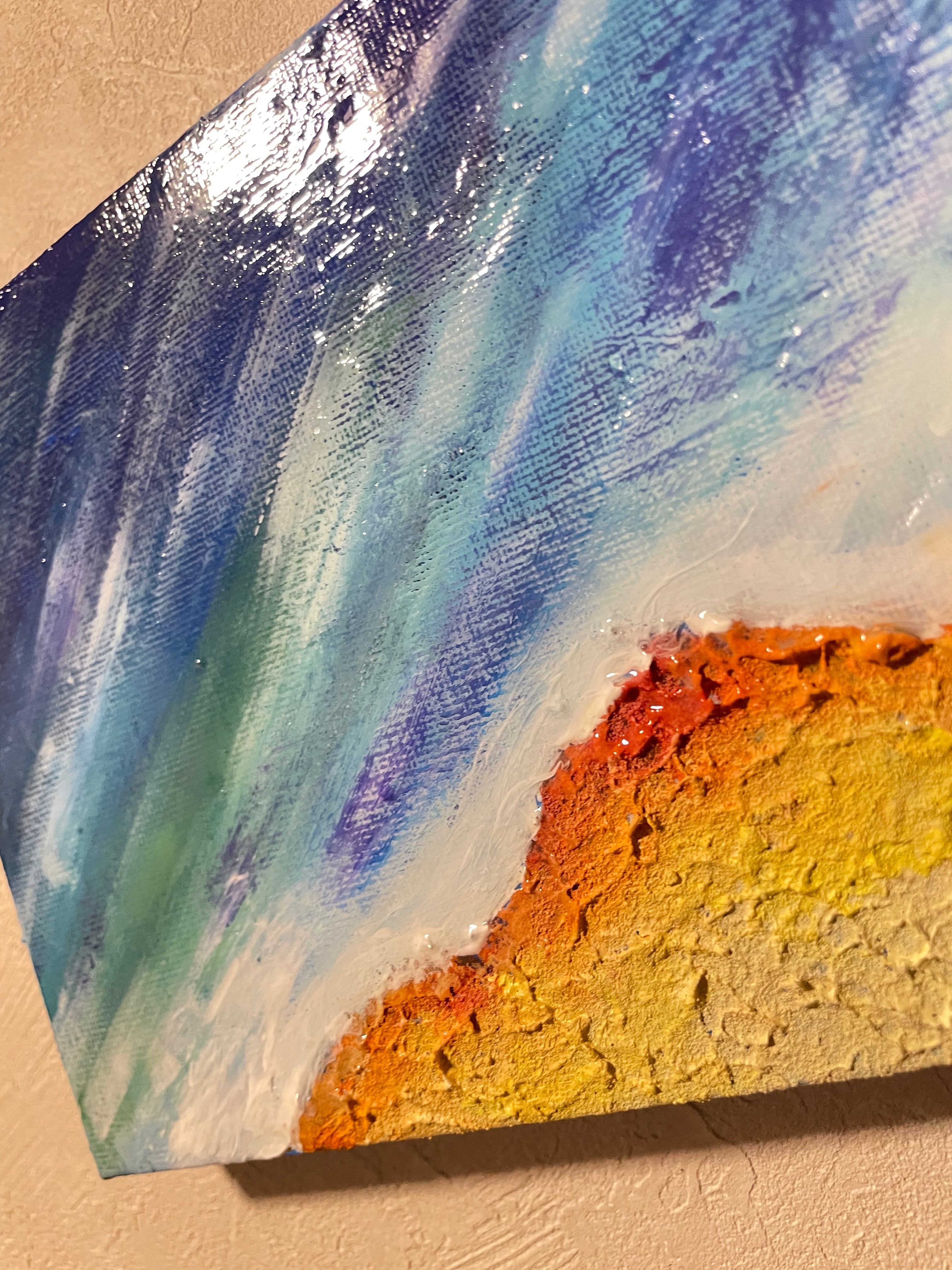 A-68/24】風景画 抽象画 海の絵 アクリル画 原画 絵画 現代アート