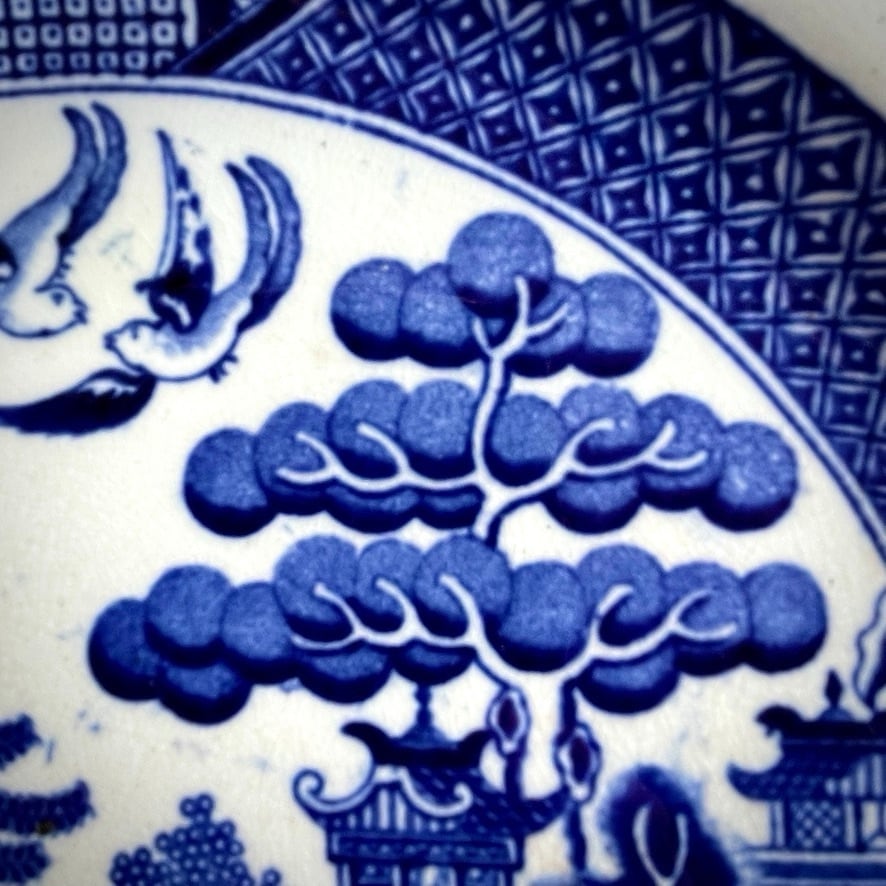 41110】 英国 ウィローパターンのプレート/ WILLOW PATTERN PLATE