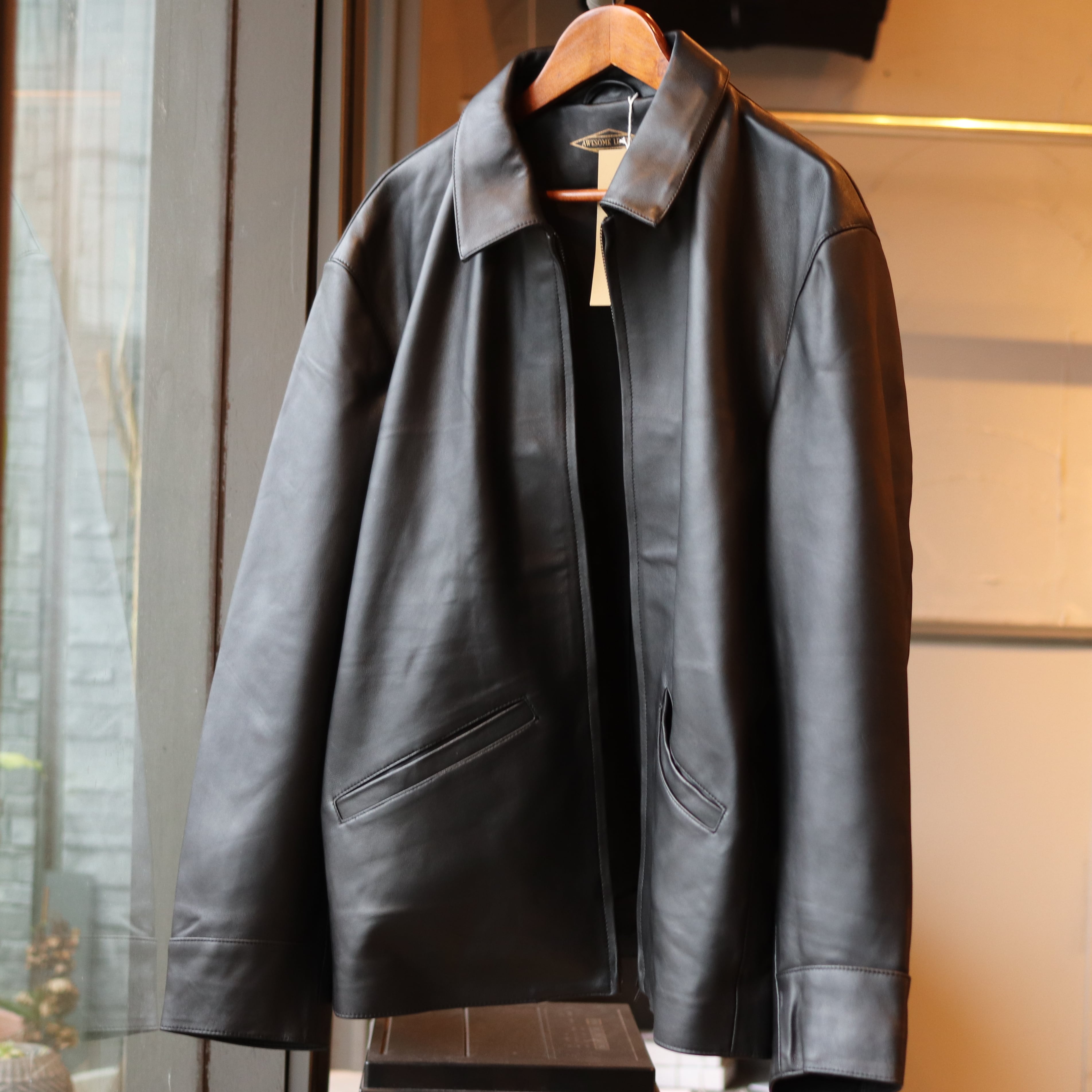 LAMOND(AWESOME LEATHER) leather zip short jacket レザージャケット
